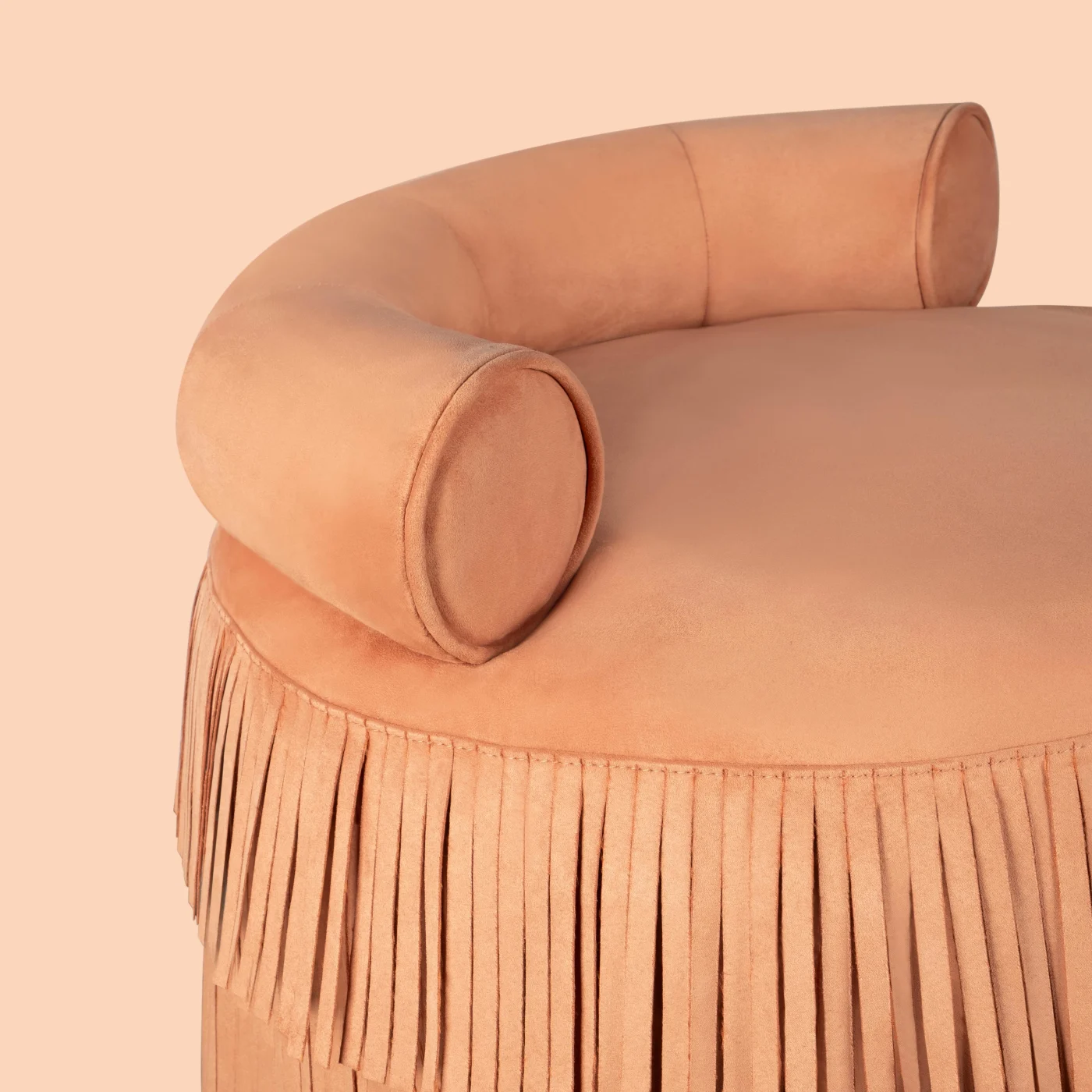 Beth Fringes Velvet Stool