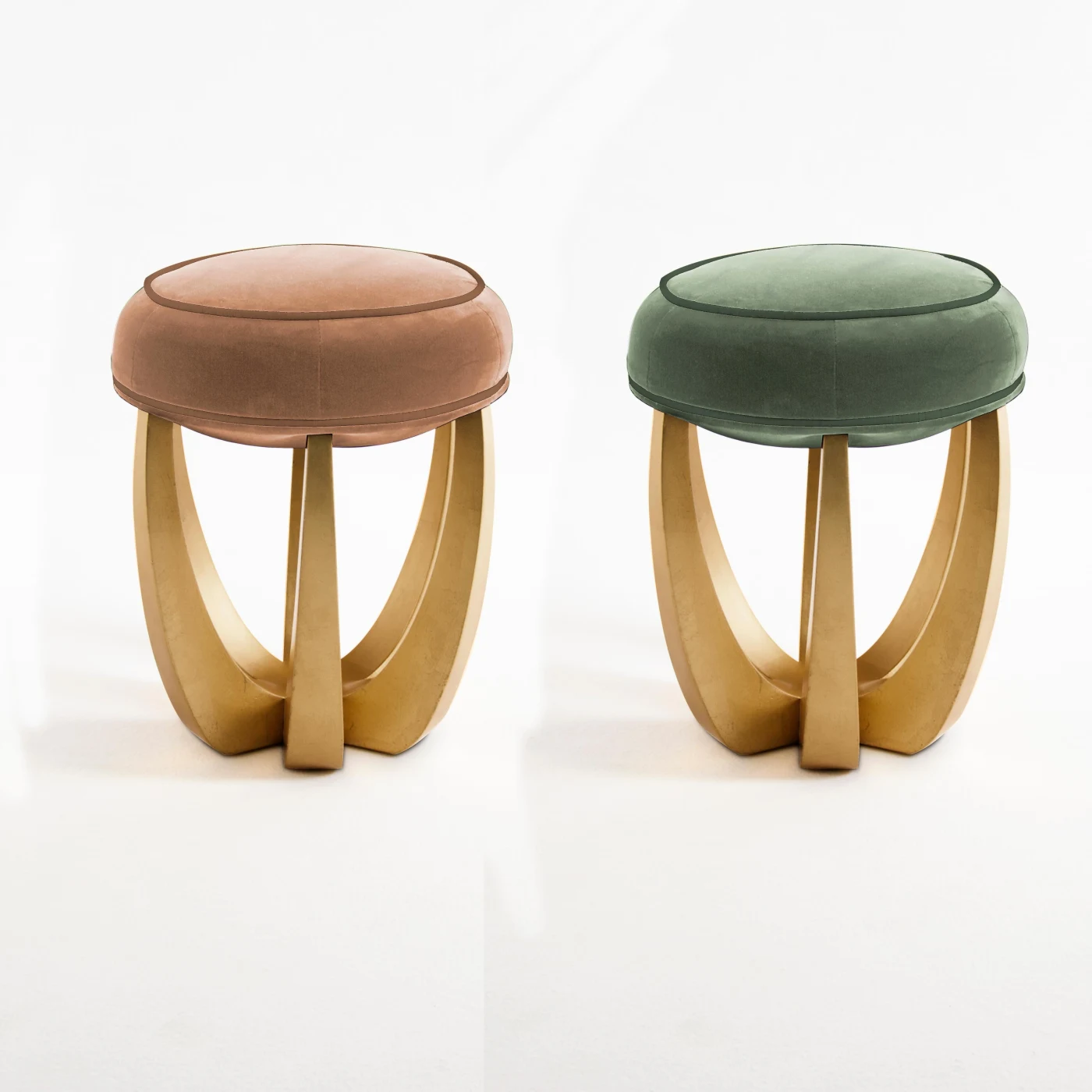 Betty Velvet & Pinewood Stool