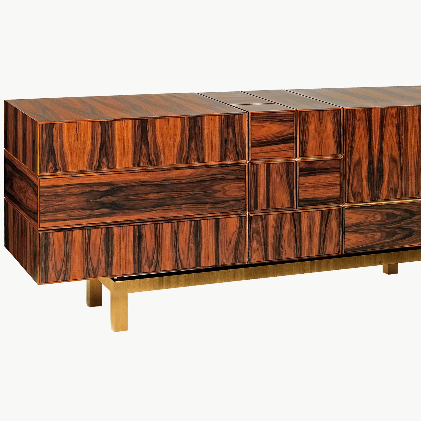 Moduler Ironwood Brass Sideboard