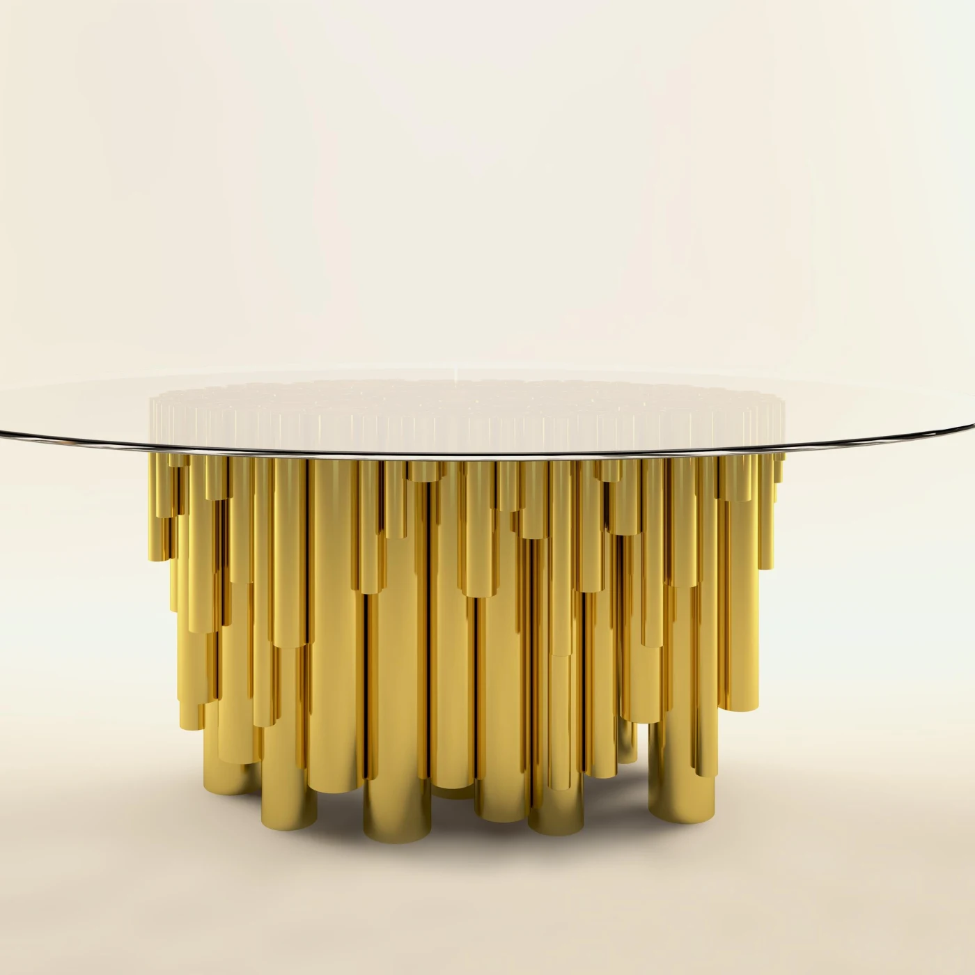 Wanderlust Gold Plated & Brass Pipes Dining Table
