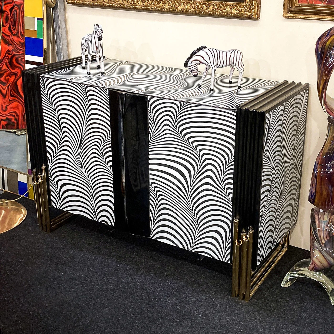 3D Black and White Cabinet
