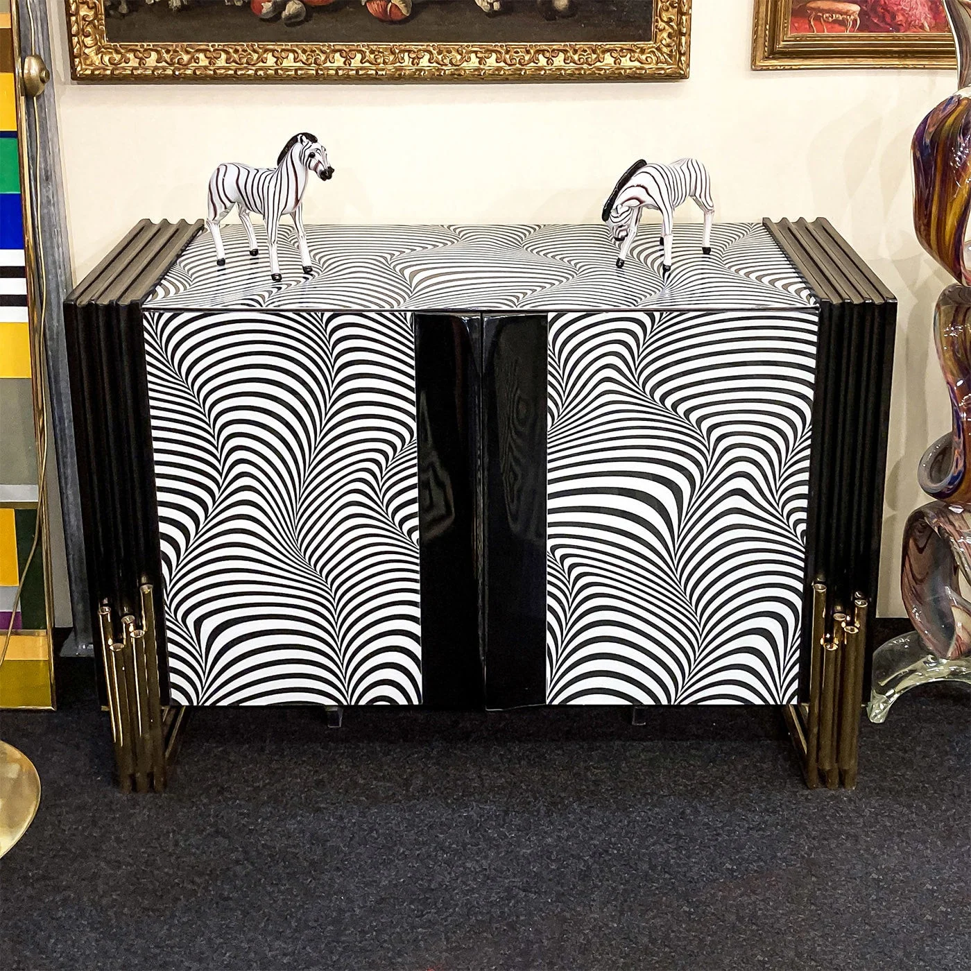 3D Black and White Cabinet