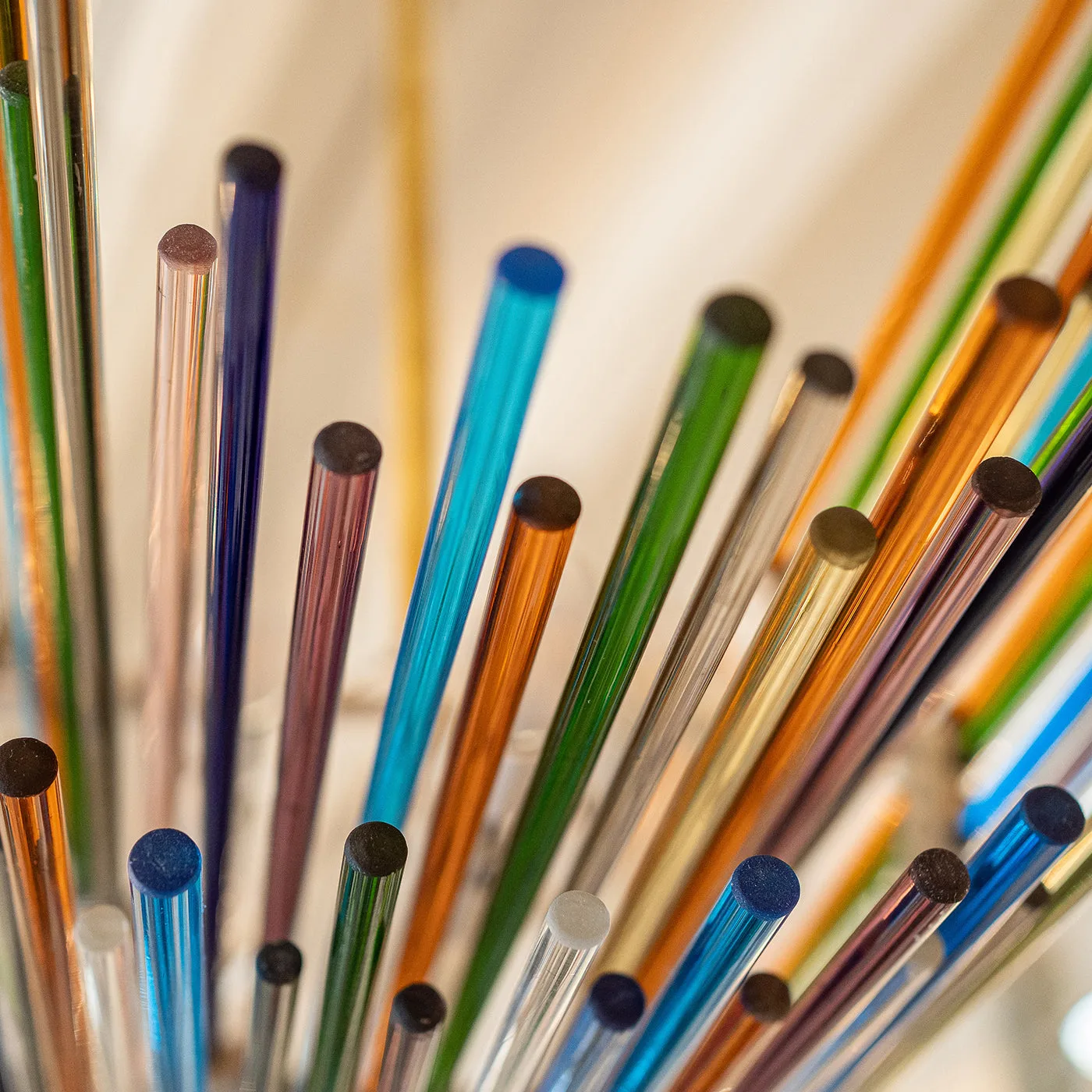 Polychrome Murano Glass Sticks Vibrant Chandelier