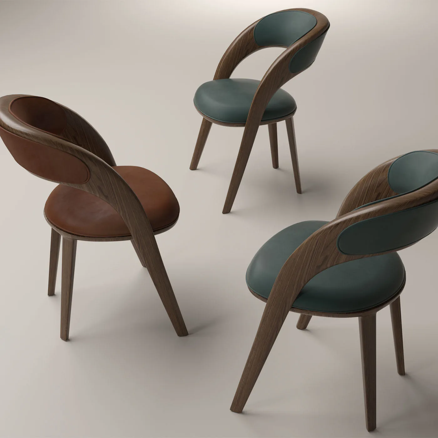 Ada Dark Ash & Green Leather Chair