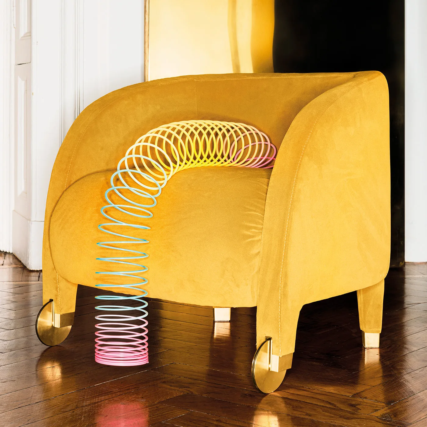 Adele Yellow Accent Chair By Dainelli Studio