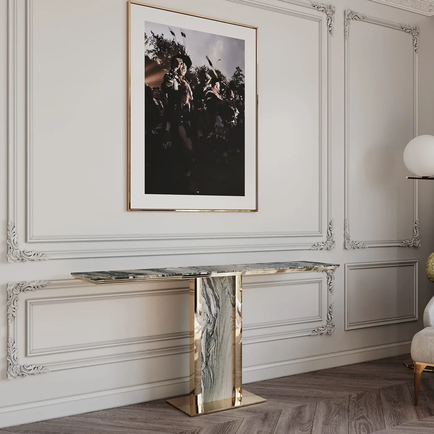 Afon Cipollino Verde Marble Console