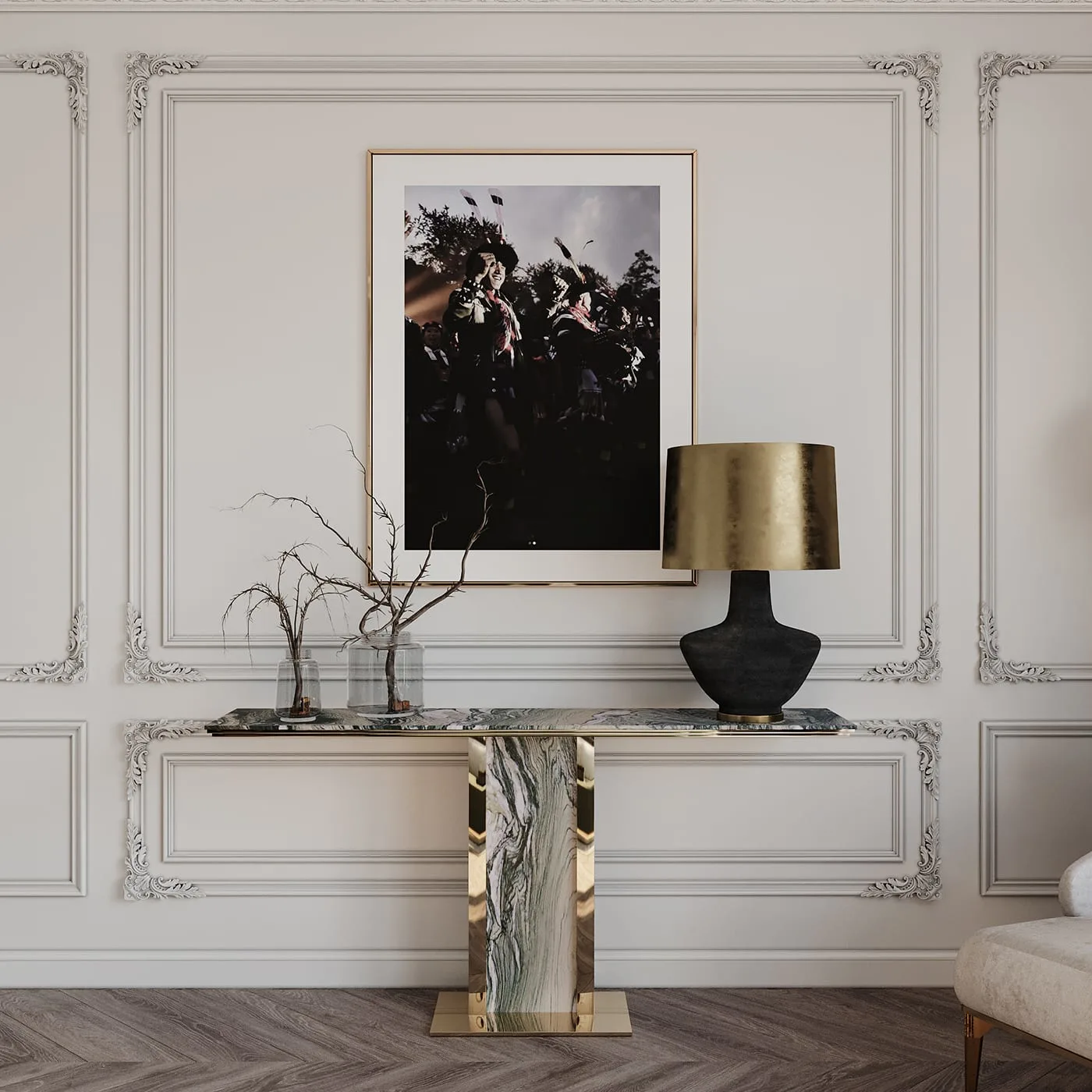 Afon Cipollino Verde Marble Console