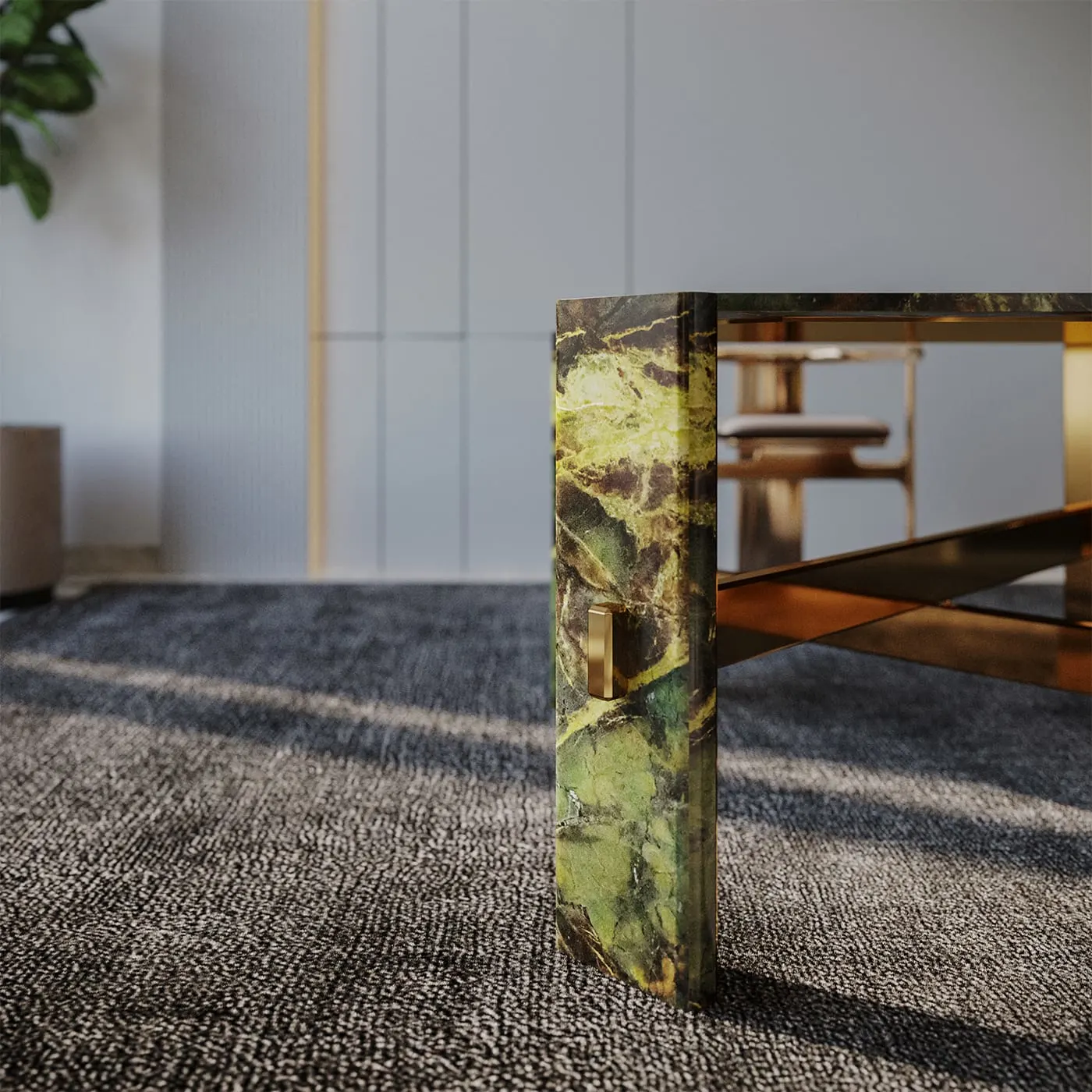 Alani Green Marble Dining Table by Paolo Ciacci