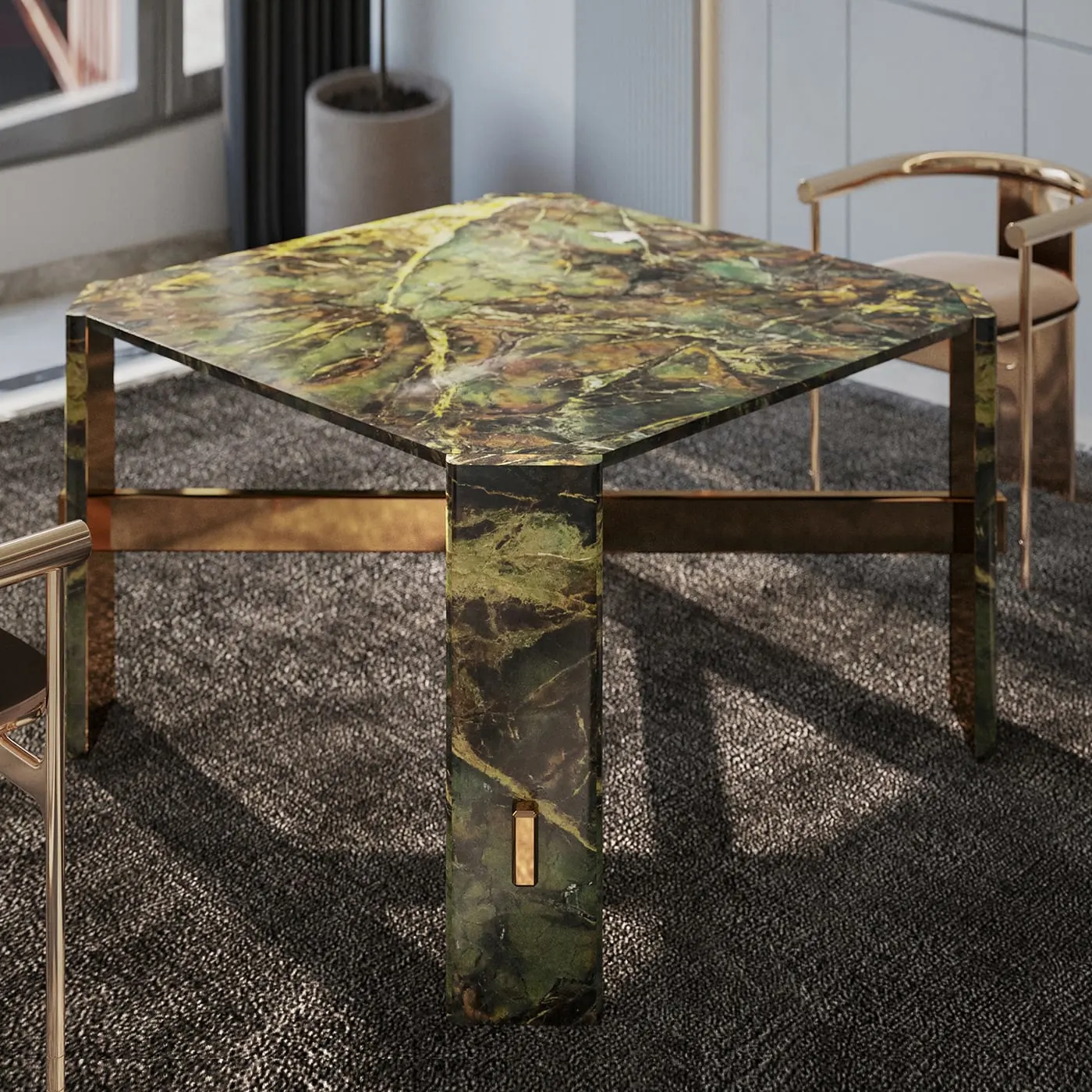 Alani Green Marble Dining Table by Paolo Ciacci