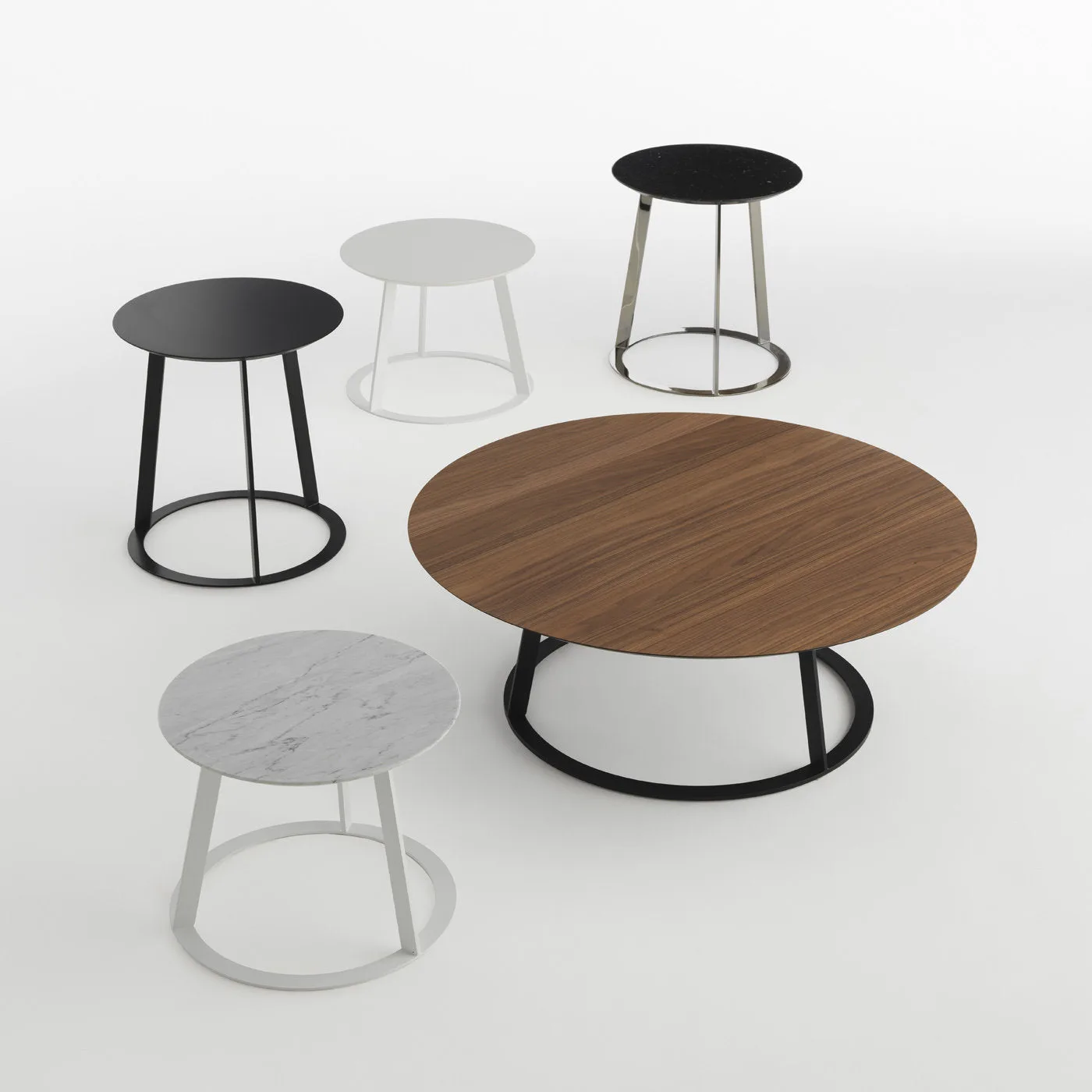 Albino Family Coffee Table With Wood Top By Salvatore Indriolo