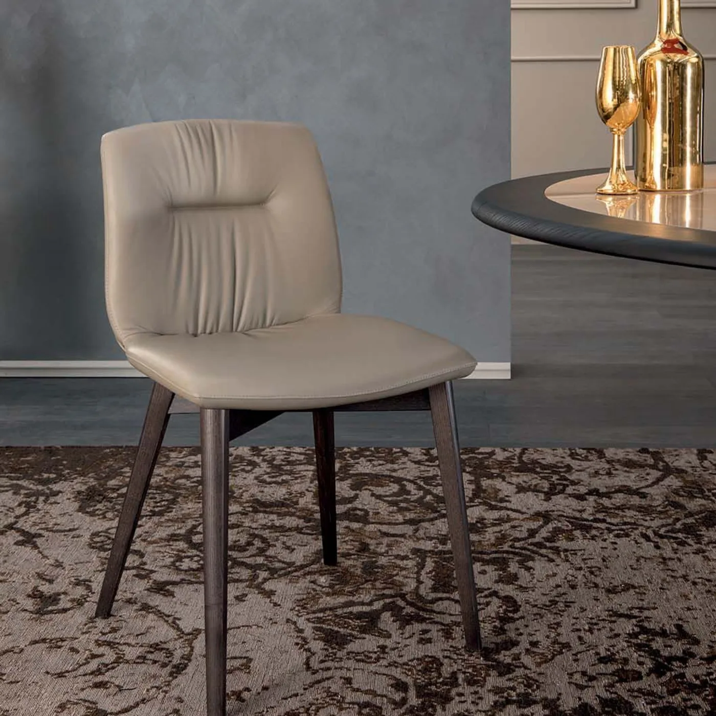 Alexia Upholstered Leather Dining Chair By Luca Signoretti