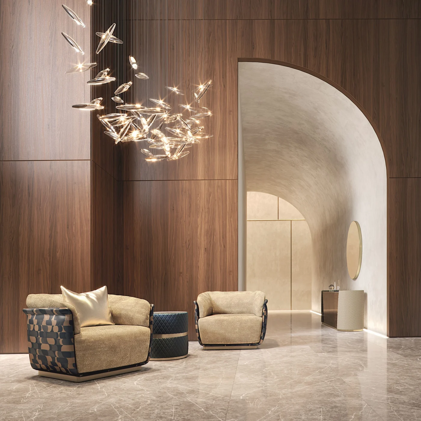 Allure Upholstered Fabric Armchair With Armrests