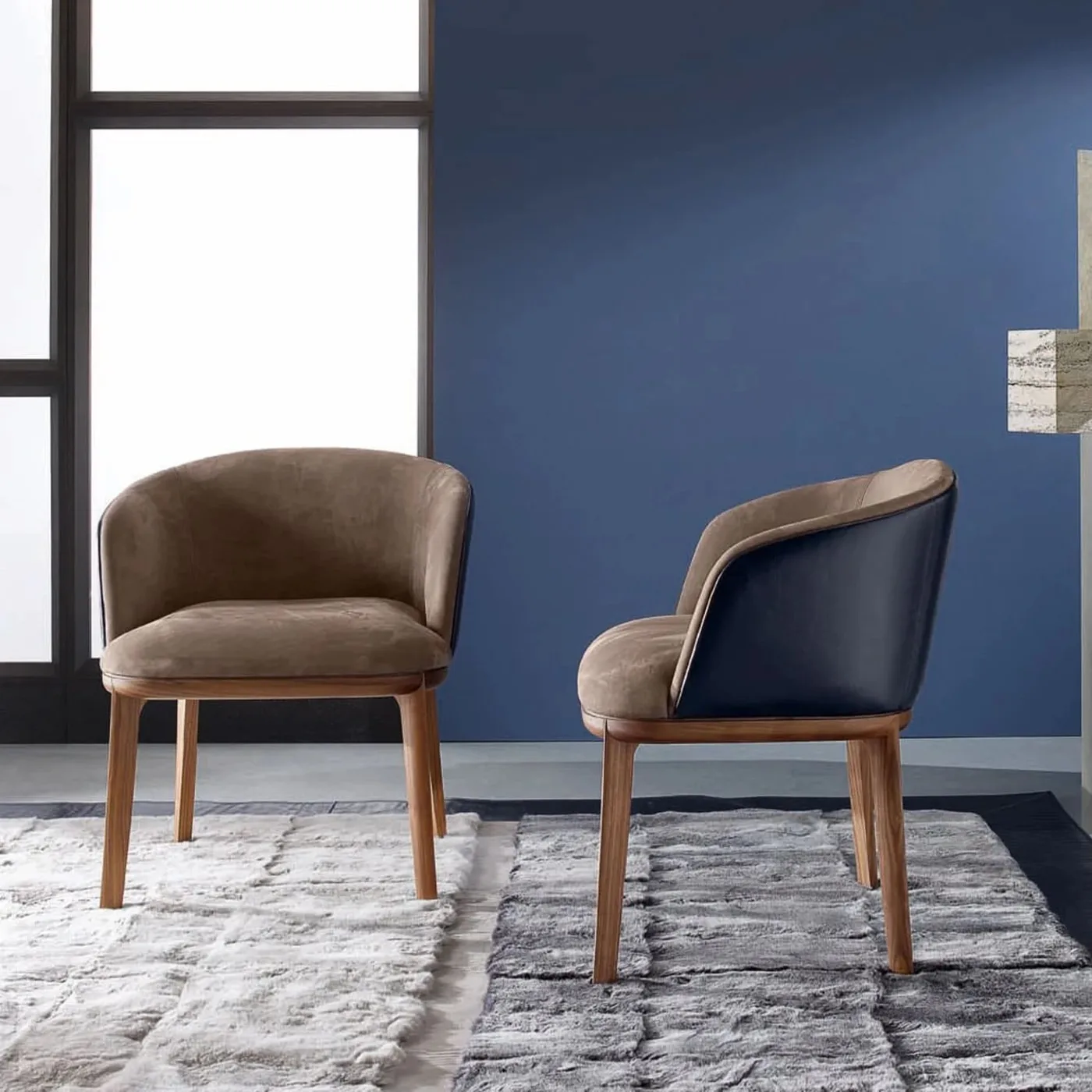 Anita Wingback Chair in Brown Leather