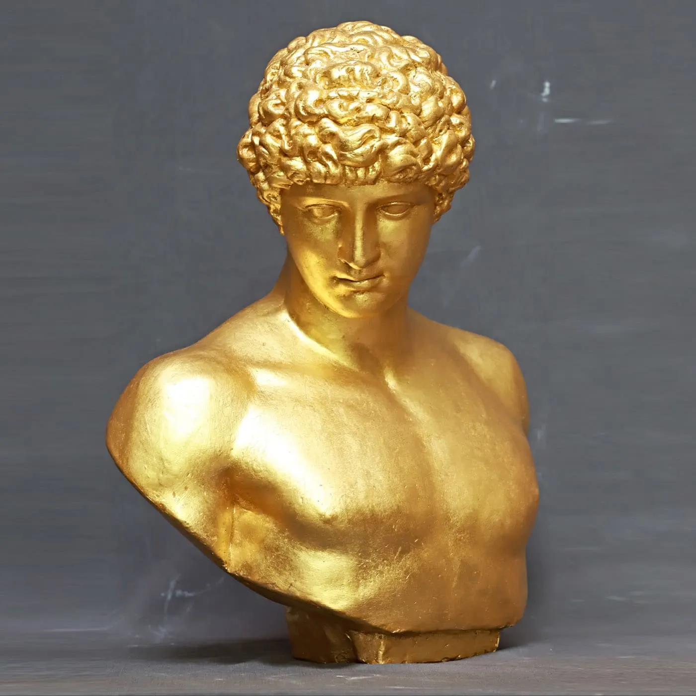 Antinoo Golden Plaster Sculpture