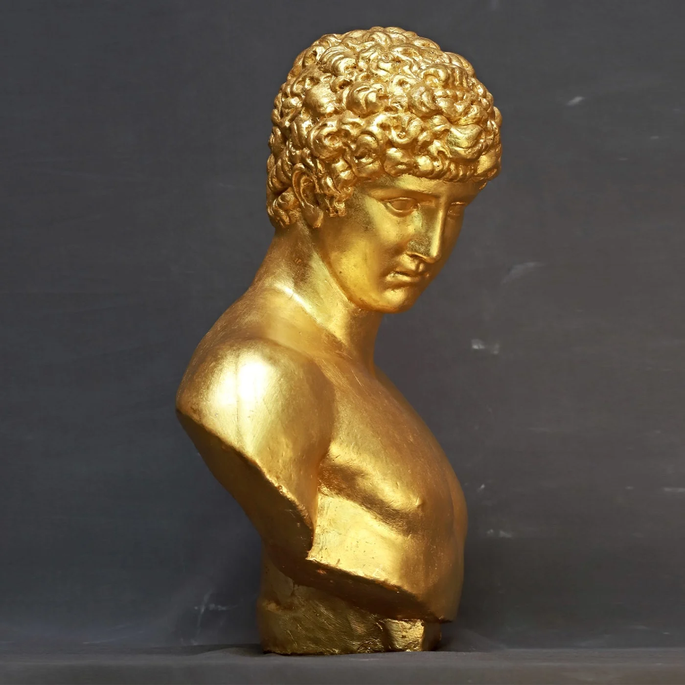 Antinoo Golden Plaster Sculpture