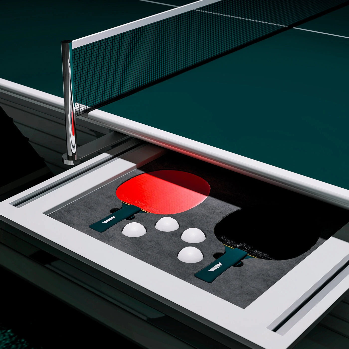Arena Ping Pong Green Table By Pino Vismara