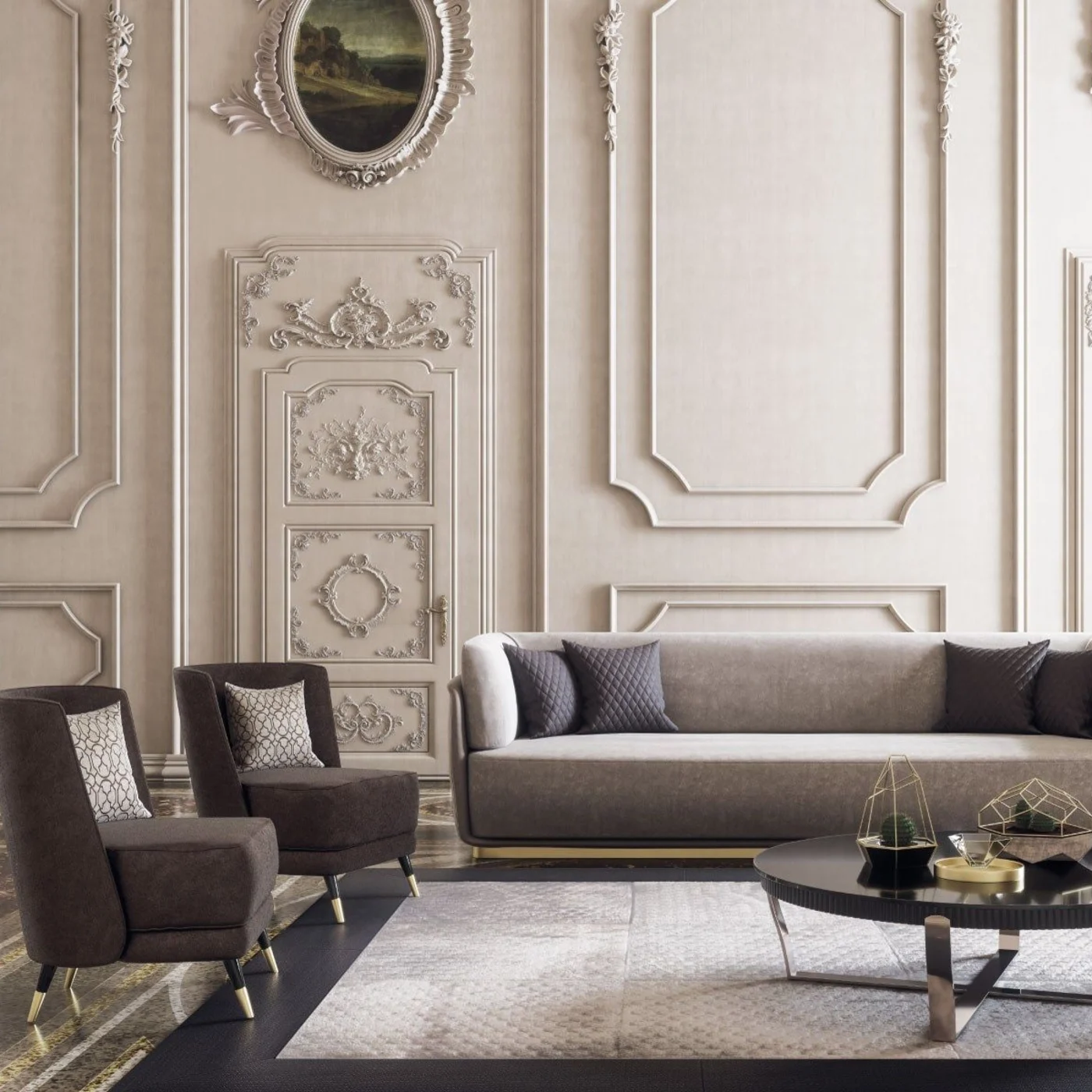 Aristo XL Low Round Steel And Wood Coffee Table