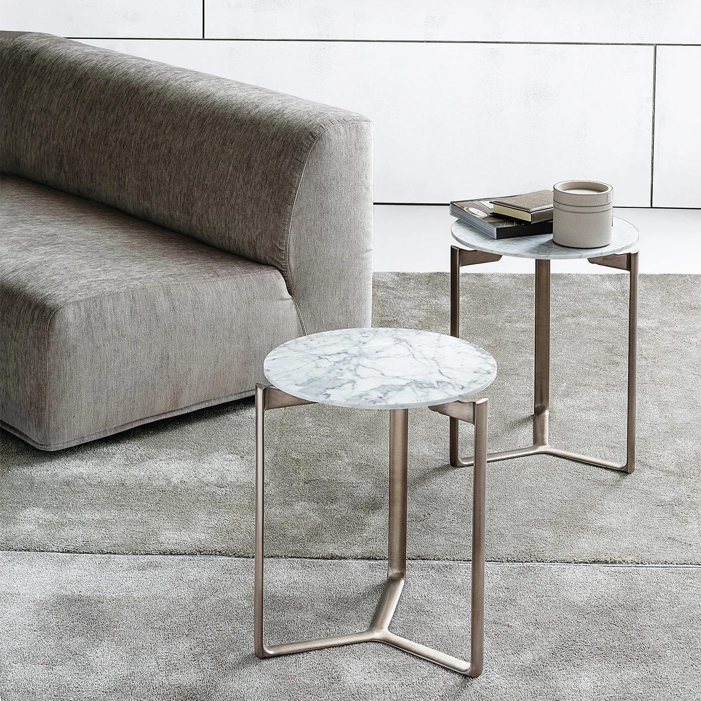 Arne Calacatta Marble & Aluminum Side Table by Roberto Lazzeroni