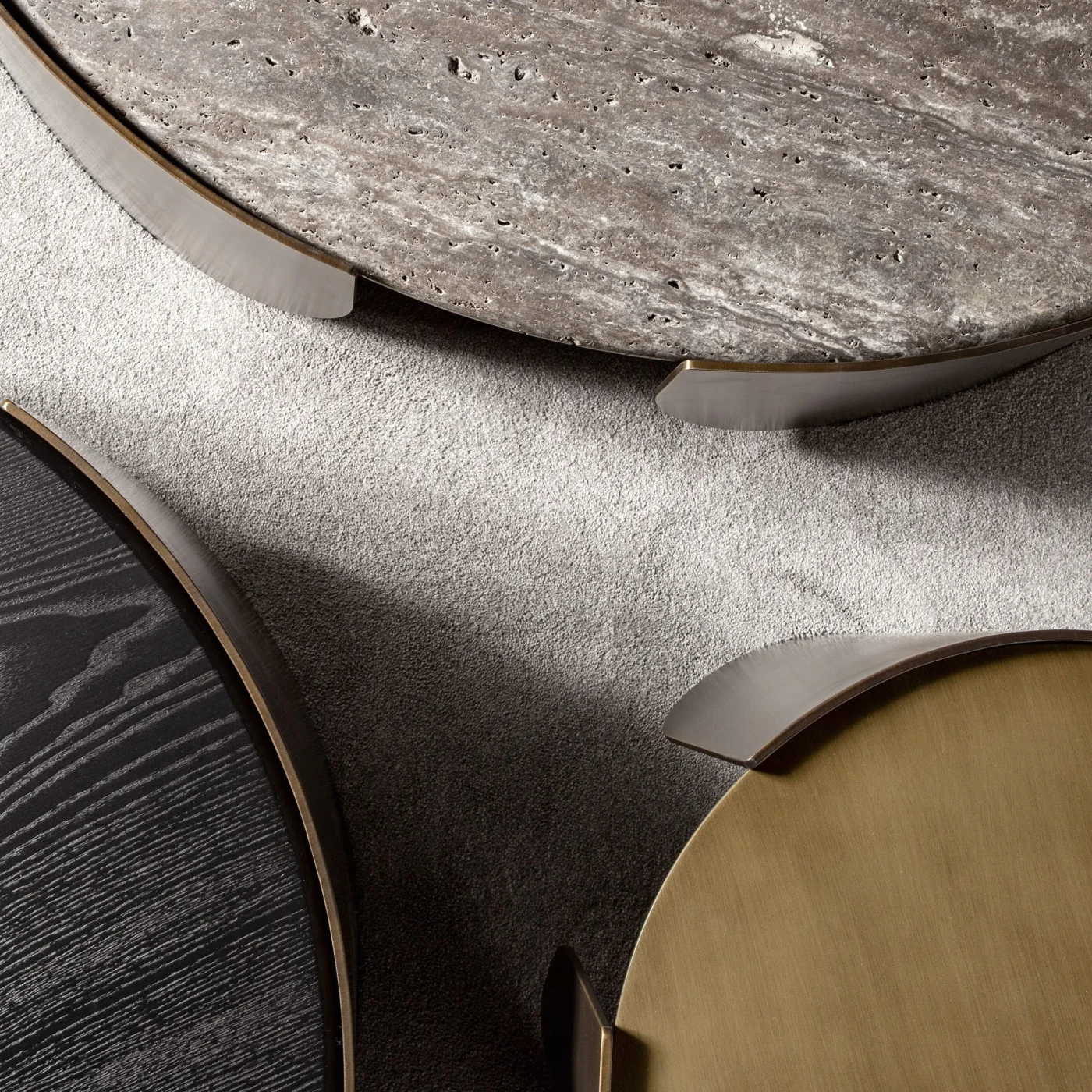 Atenae Low Wooden And Metal Coffee Table