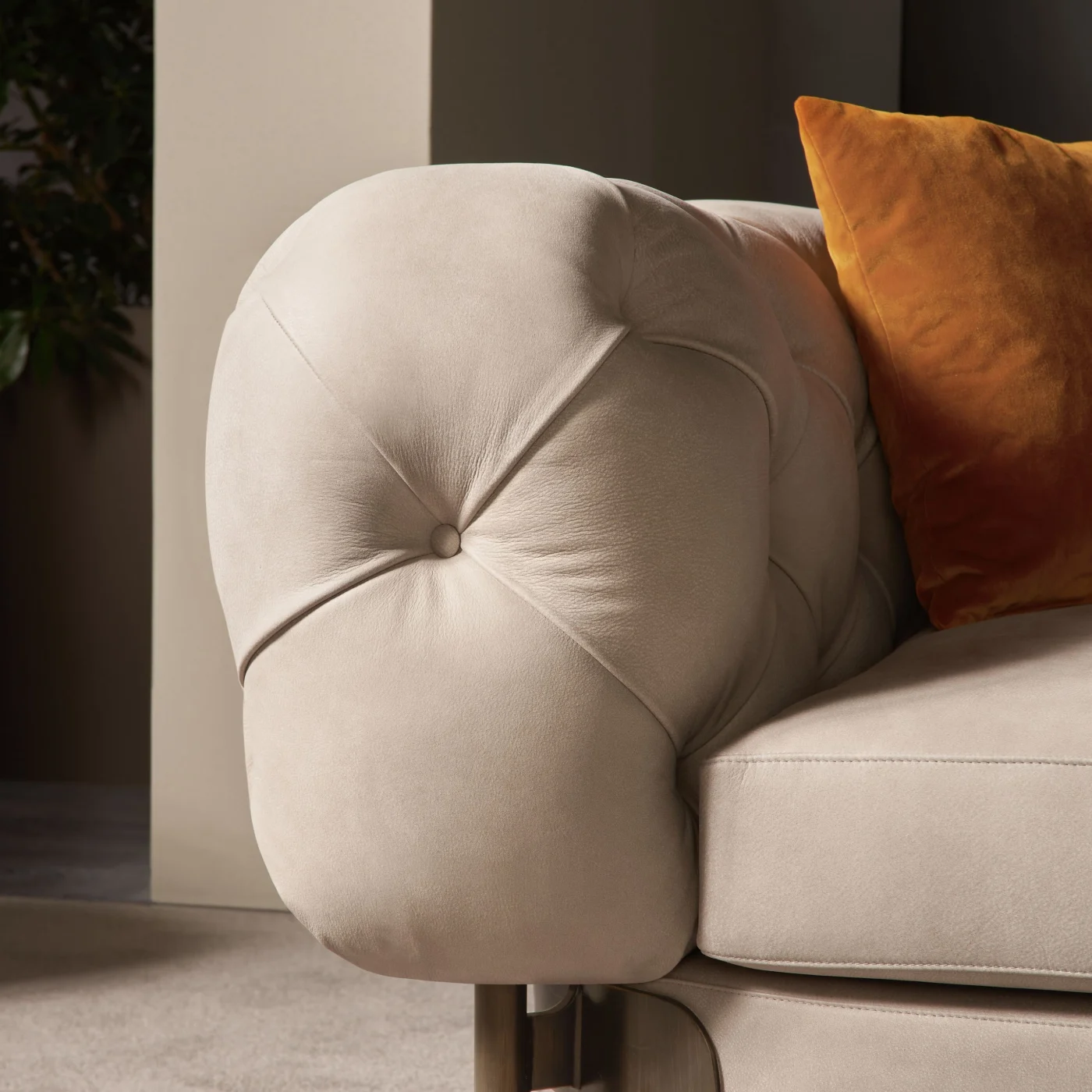 Atenae Tufted Leather Sofa