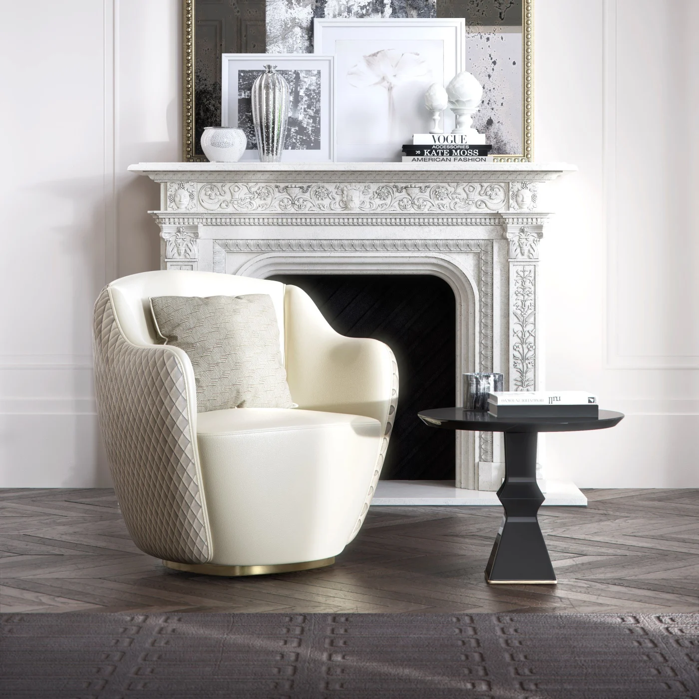 Audrey S Upholstered Fabric Armchair With Armrests