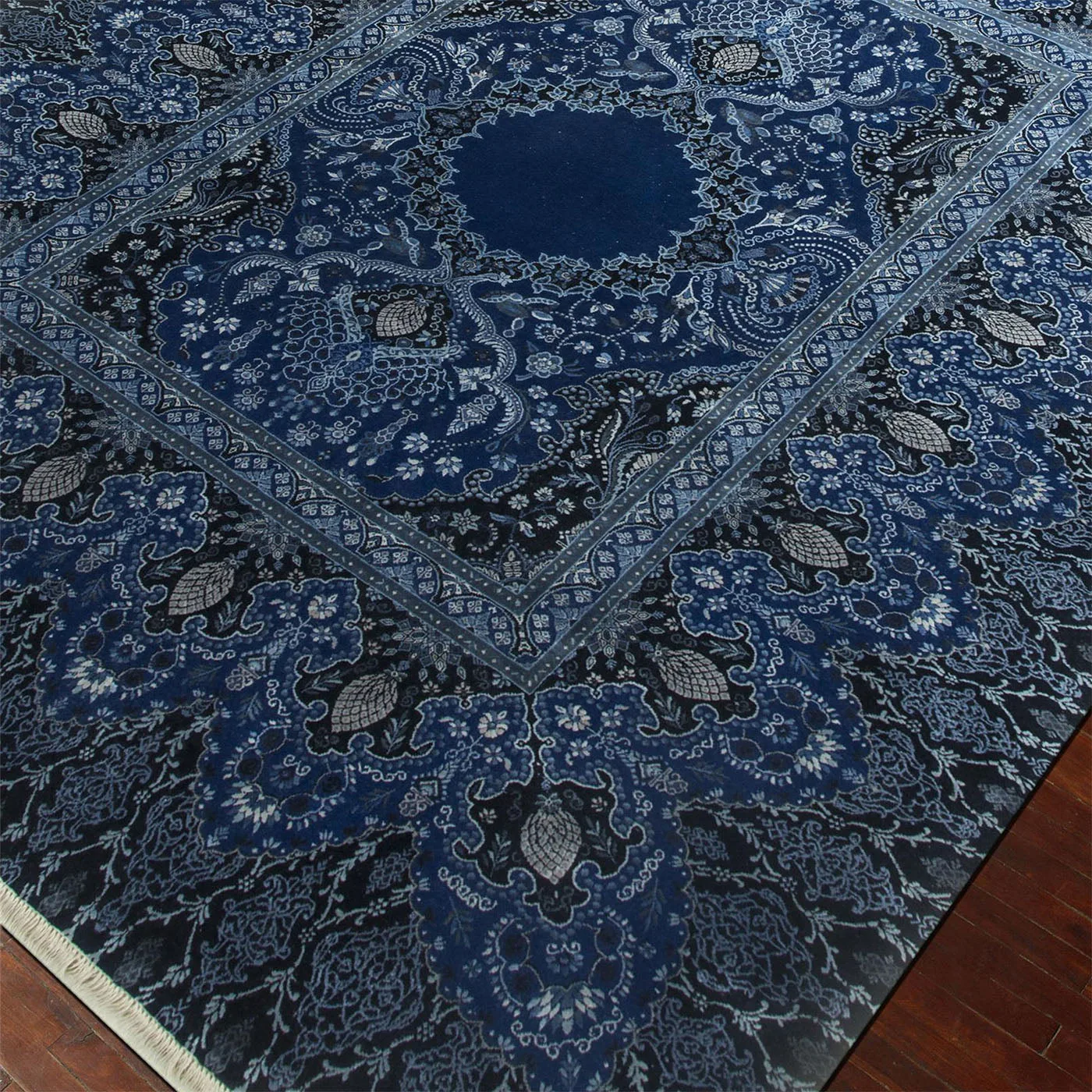 Aurora Medium Cobalt Medieval Blue Hand Knotted Rug