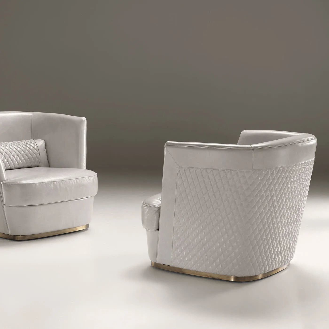 avenue gray leather armchair