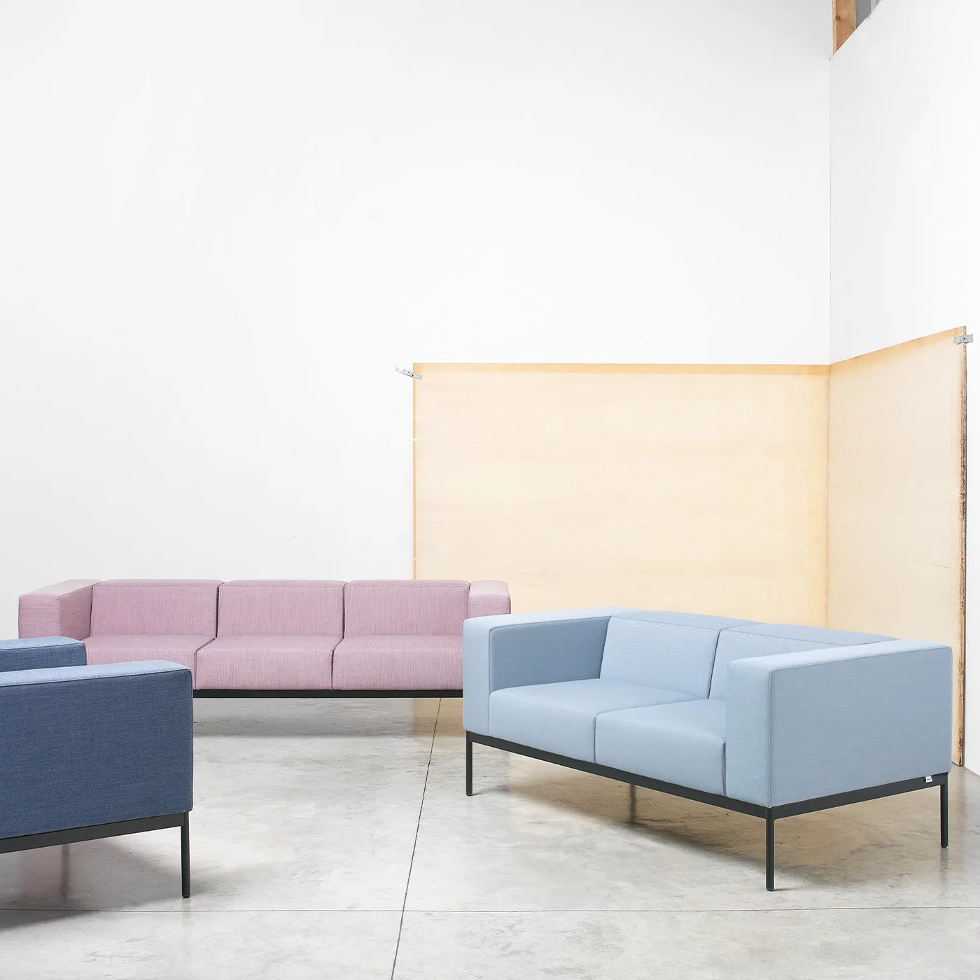 Bb3 2 Seater Baby Blue Fabric Sofa