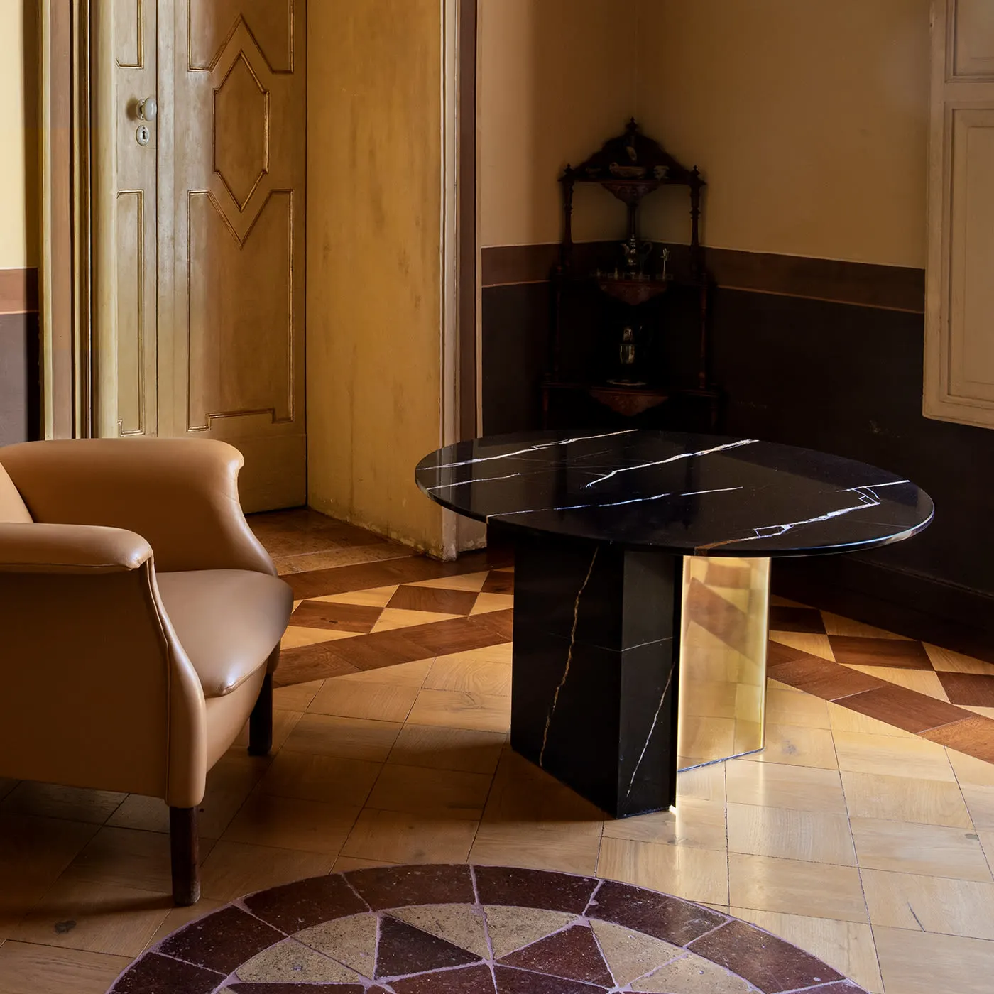 Barso Sahara Noir Marble Side Table by Paolo Ciacci