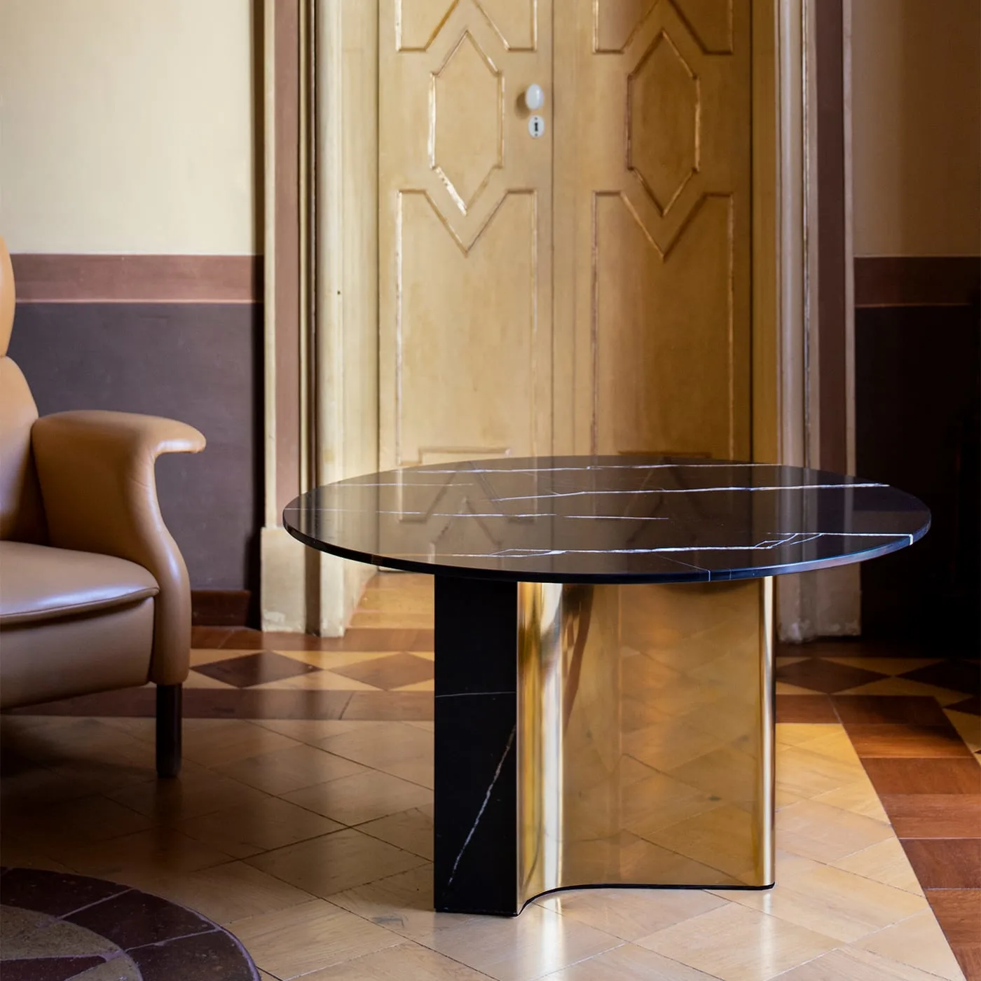 Barso Sahara Noir Marble Side Table by Paolo Ciacci