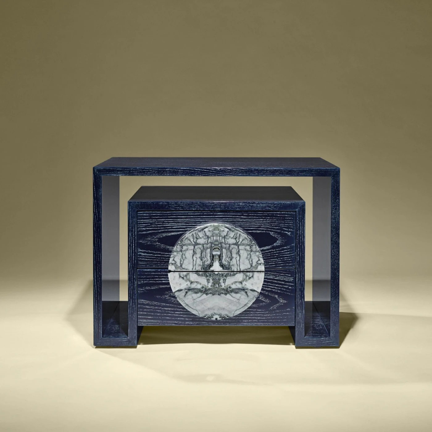 Table Duplo U Ash Teinted Bedside Table