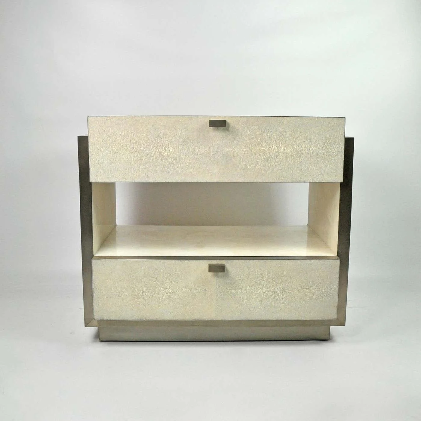 Bedside Table In White Rock Crystal With Brass