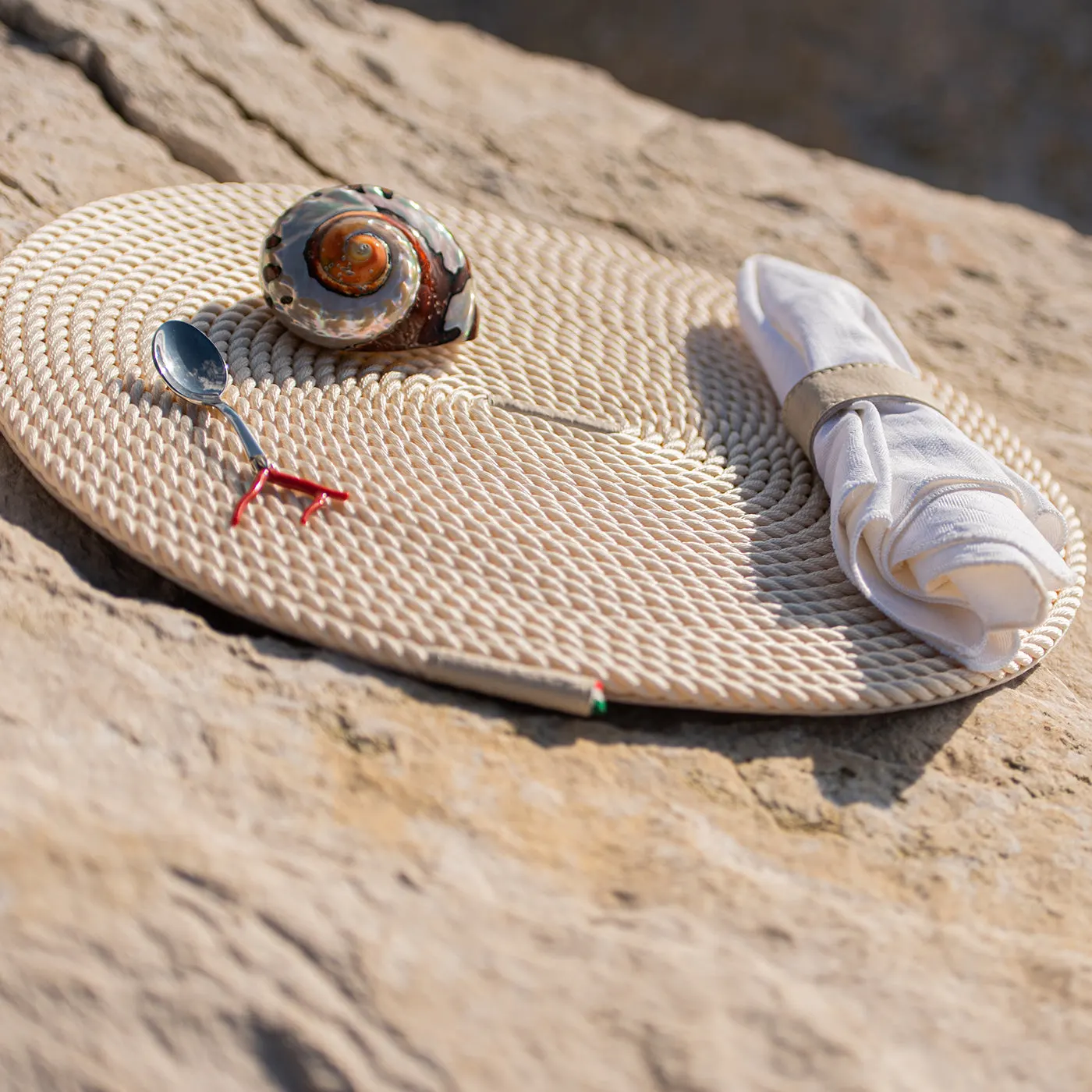 Beige Coiled Rope Table Mat
