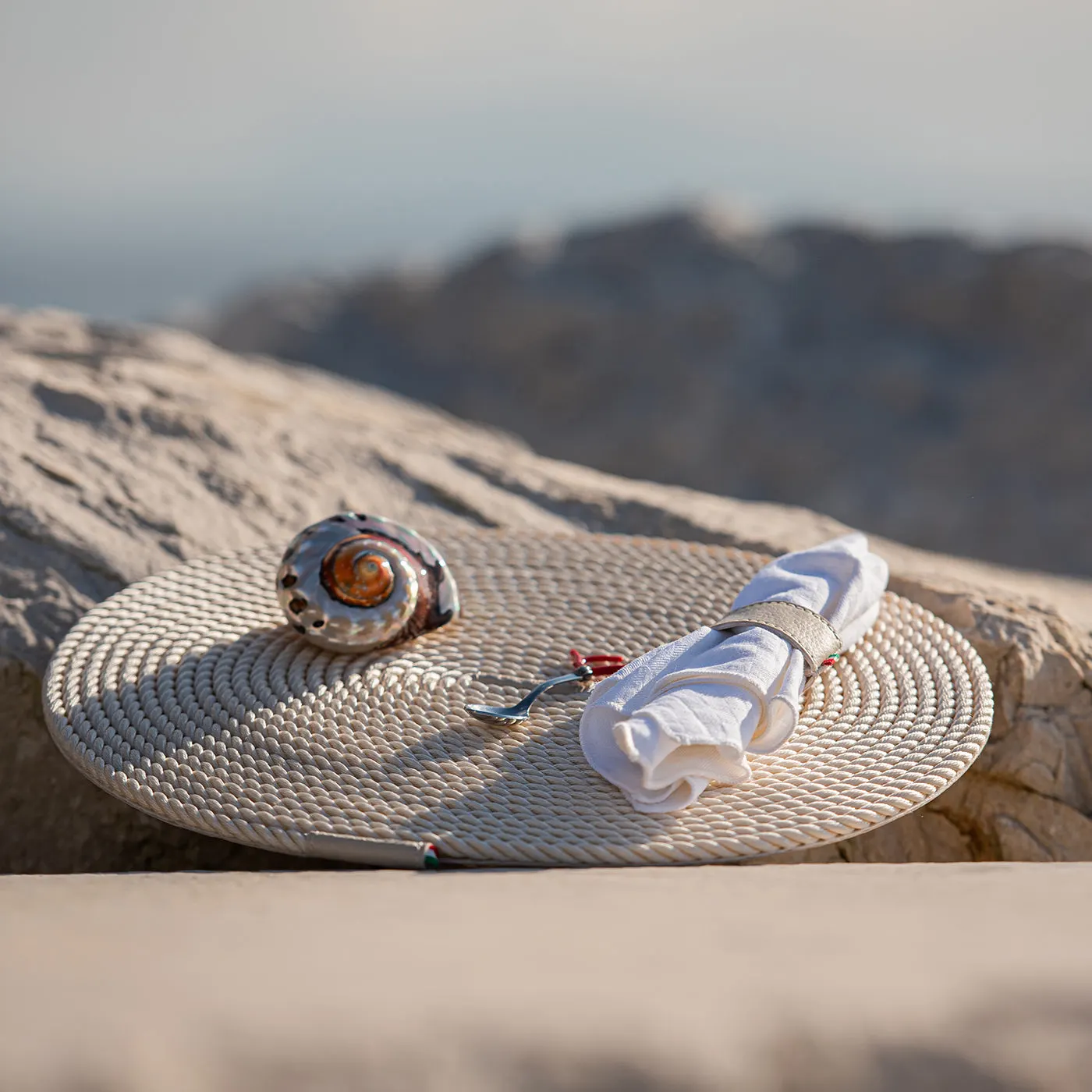Beige Coiled Rope Table Mat
