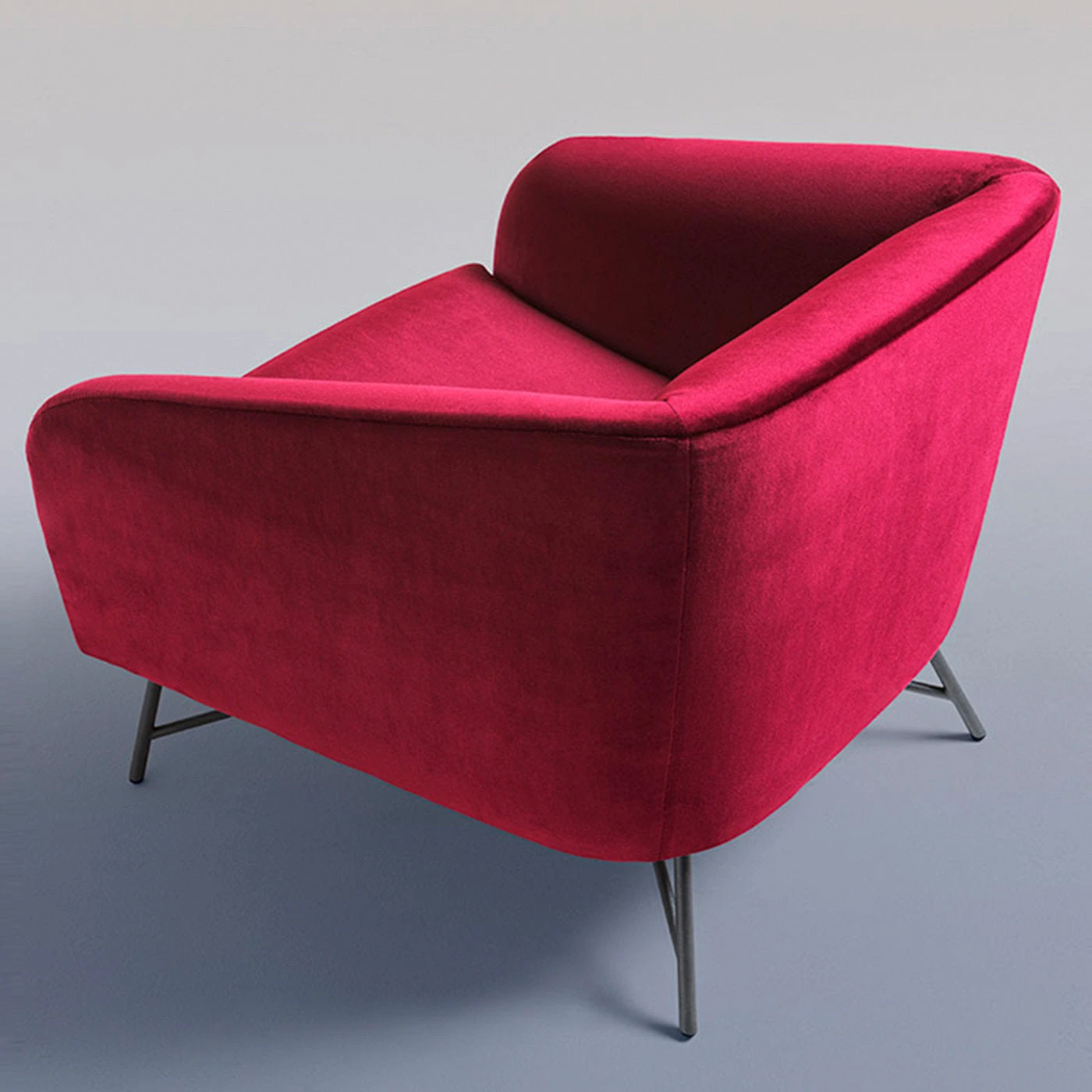 Betty Burgundy Armchair by Angeletti Ruzza