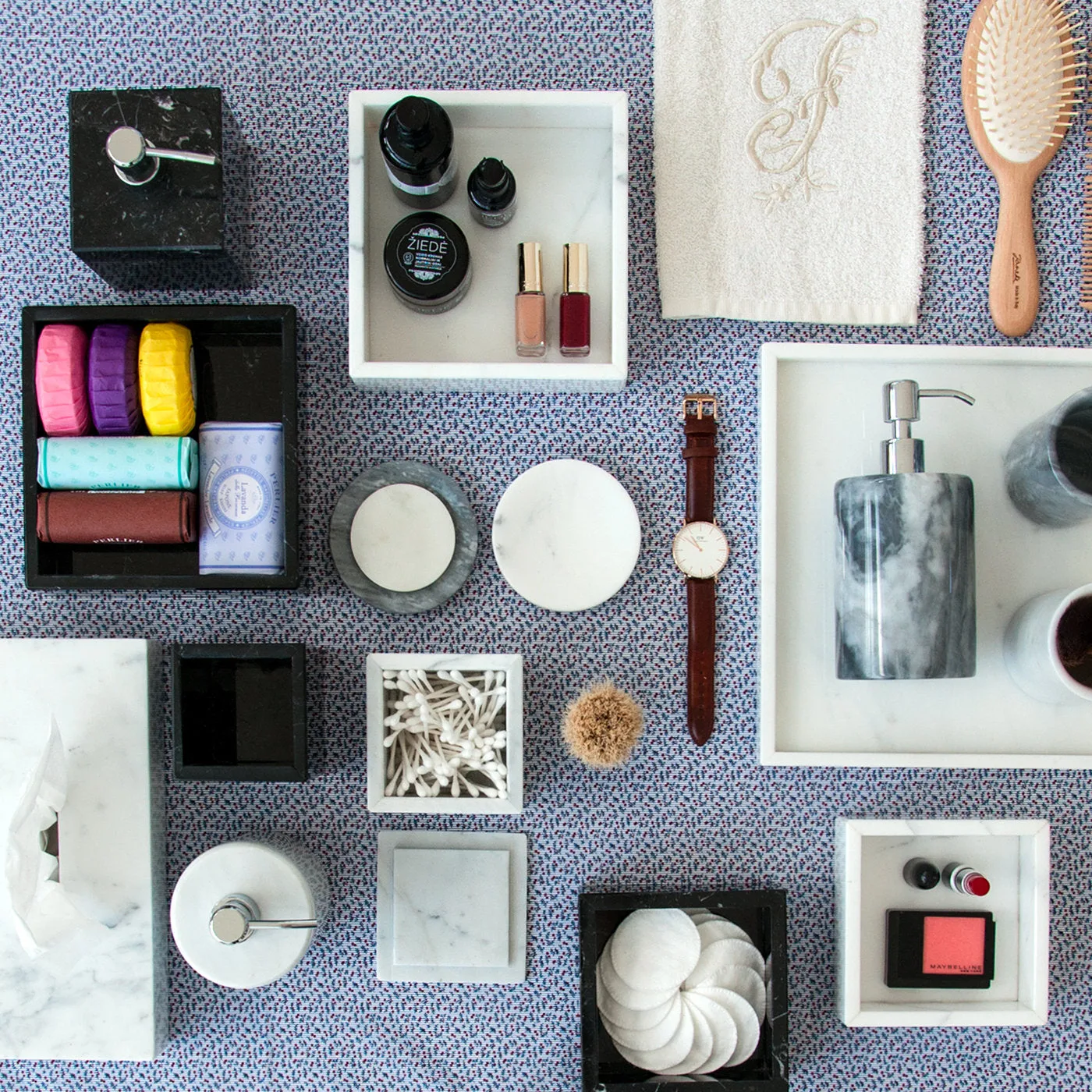 Set of 4 Marble Bathroom Set