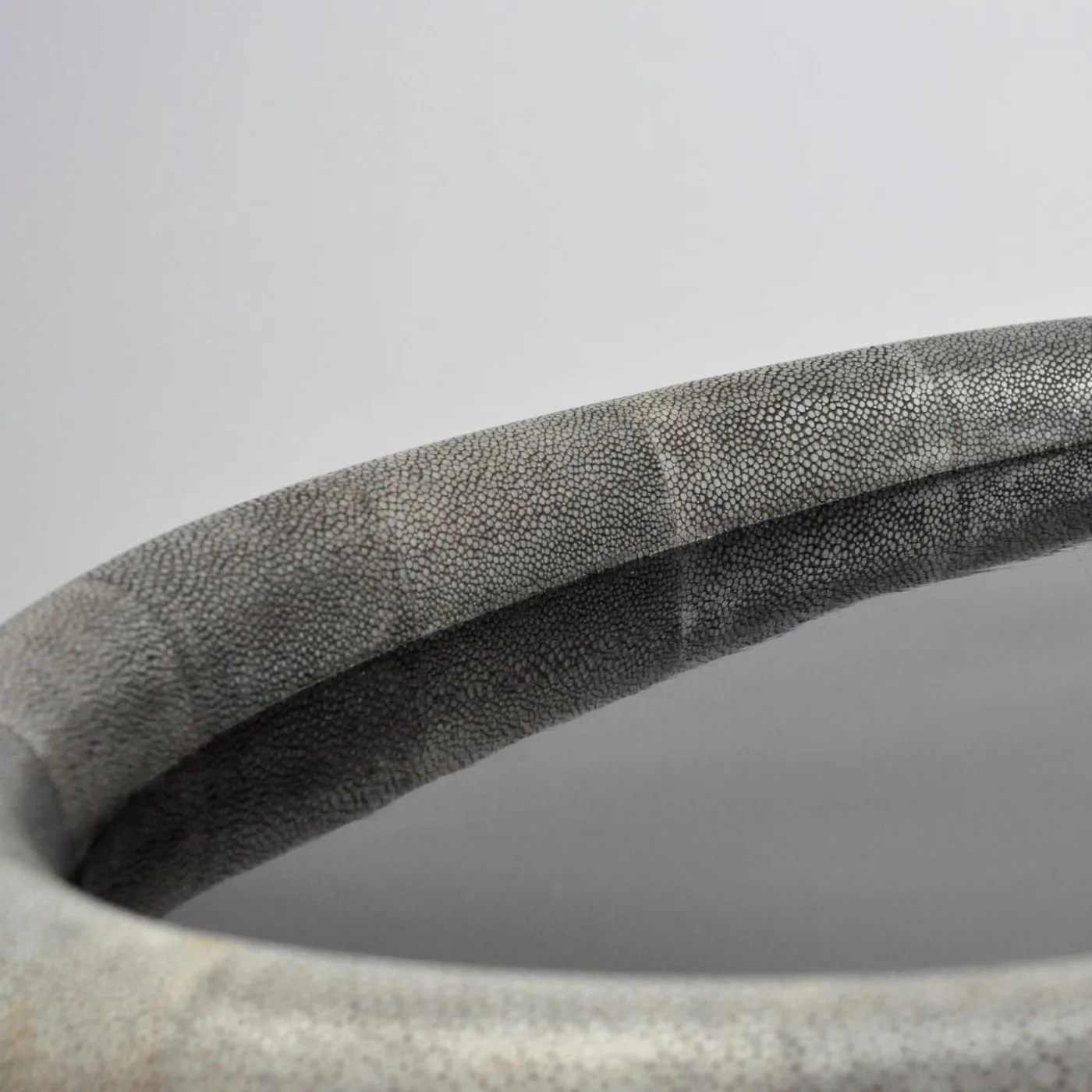 Black Shagreen Nesting Tables With Shell Marquetry & Parchment Feet