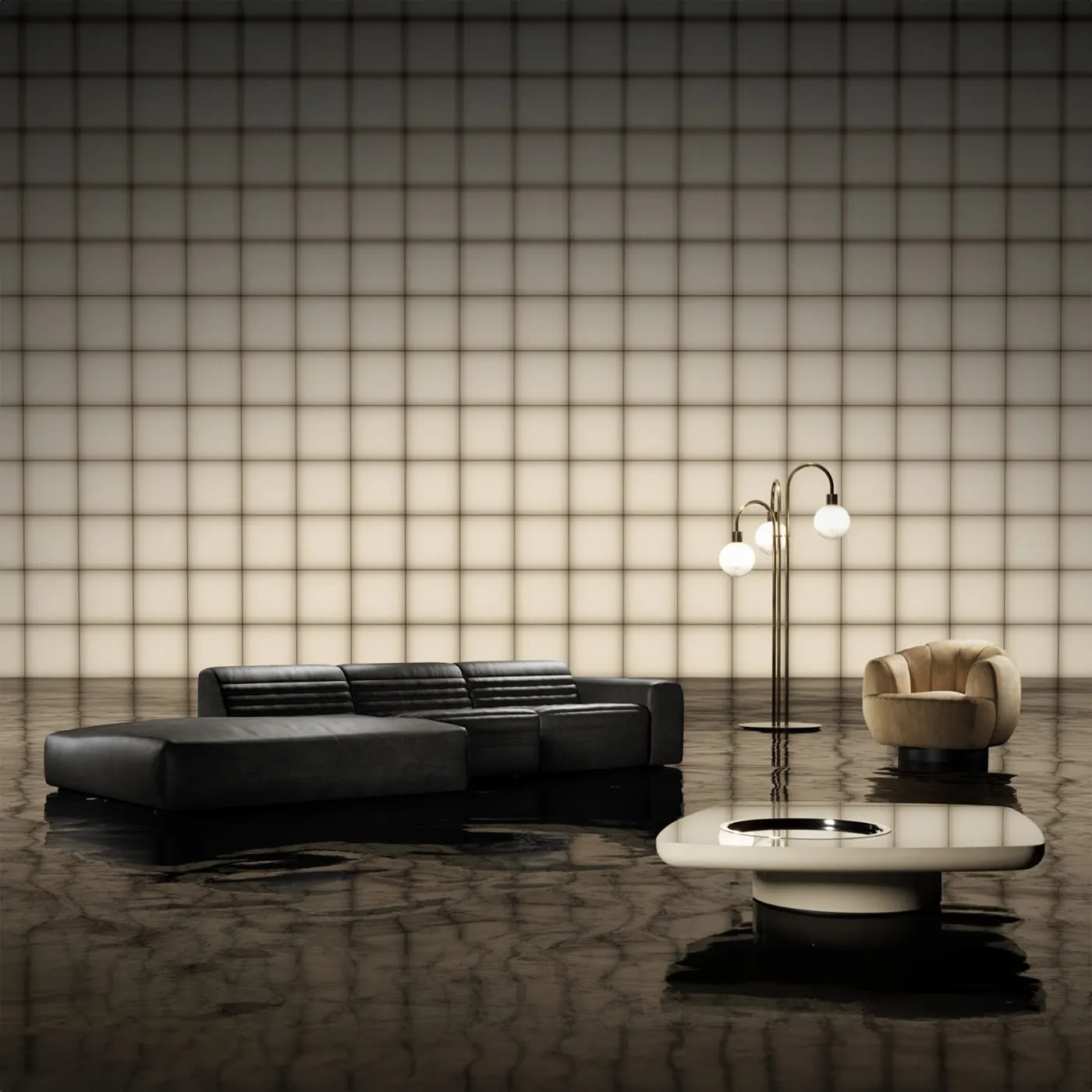 Blackbird White Low Coffee Table