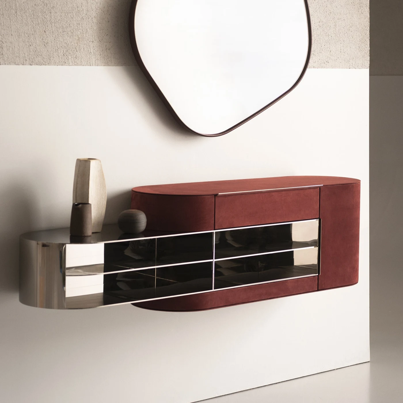 Blend Nabuck Rhubarb Wall Sideboard By Federico Peri