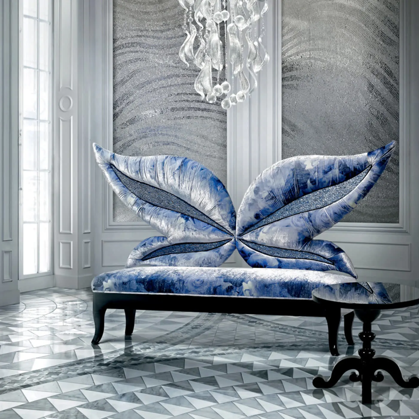 Blue Madame Butterfly Sofa