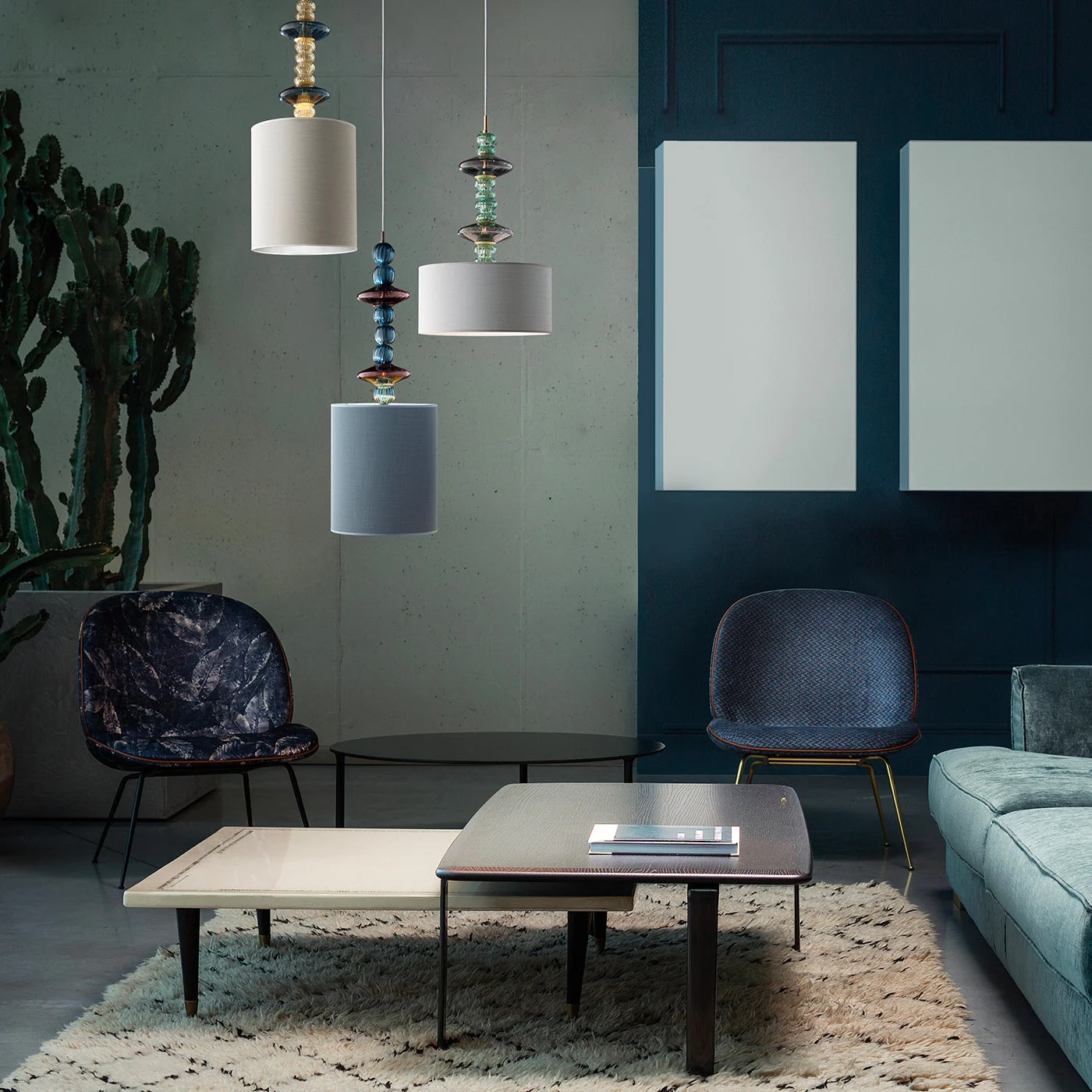 Bon Bon Topazio E Grigio Pendant Lamp
