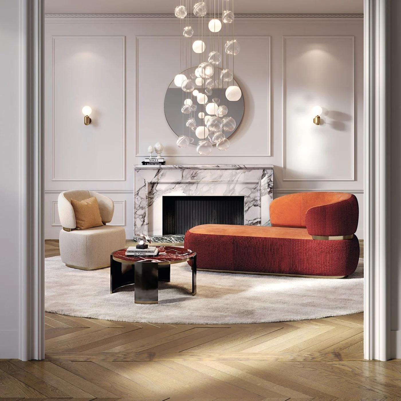 Bon Ton Upholstered Fabric Day Bed