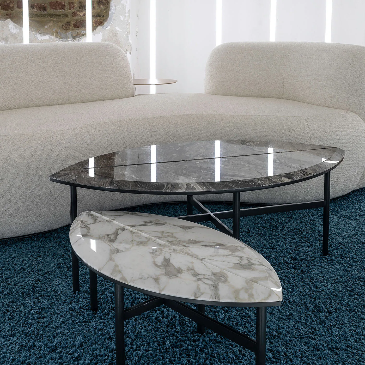 Book 1 Gray Arabescato Marble Coffee Table