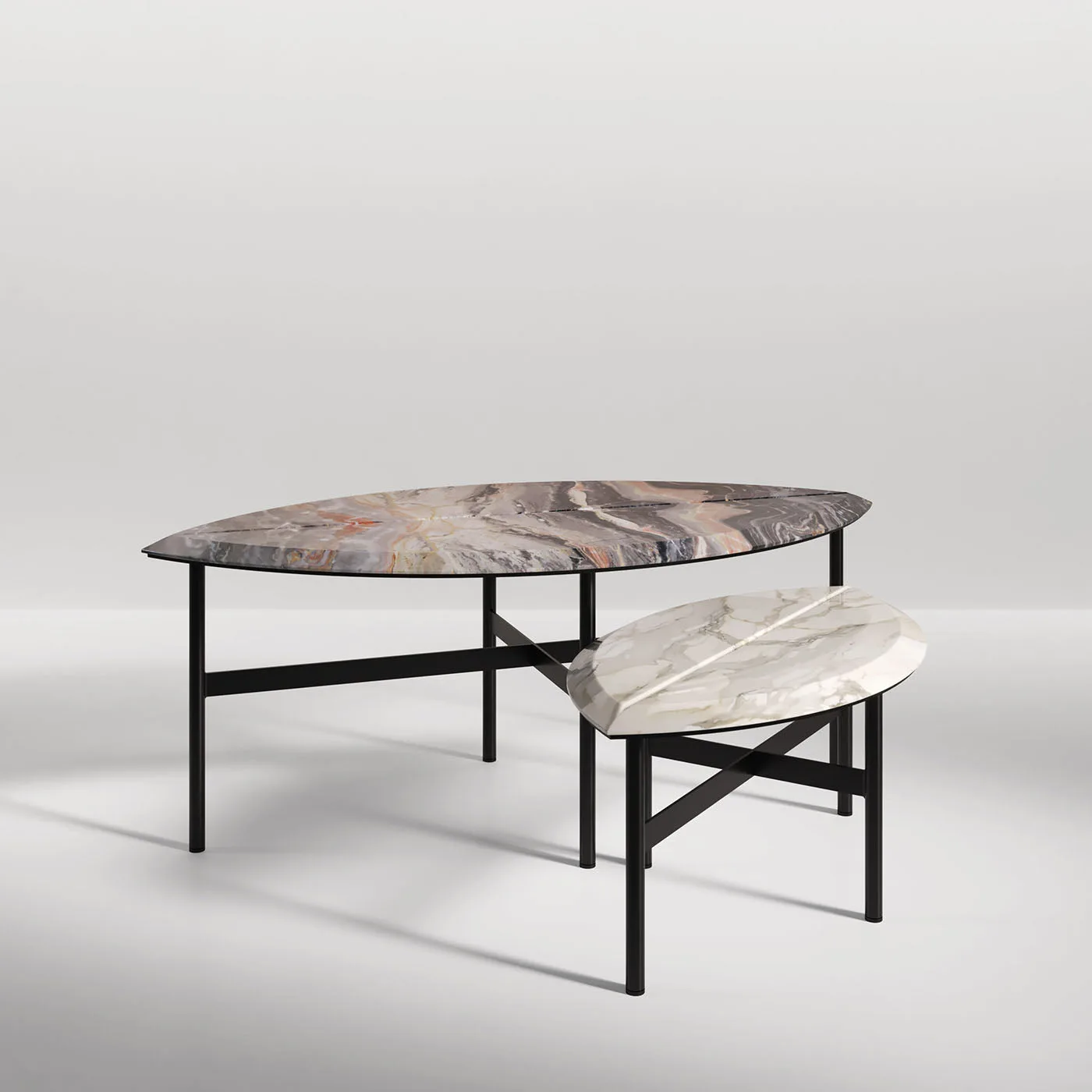 Book 1&2 Arabescato And Calacatta Marble Coffee Tables
