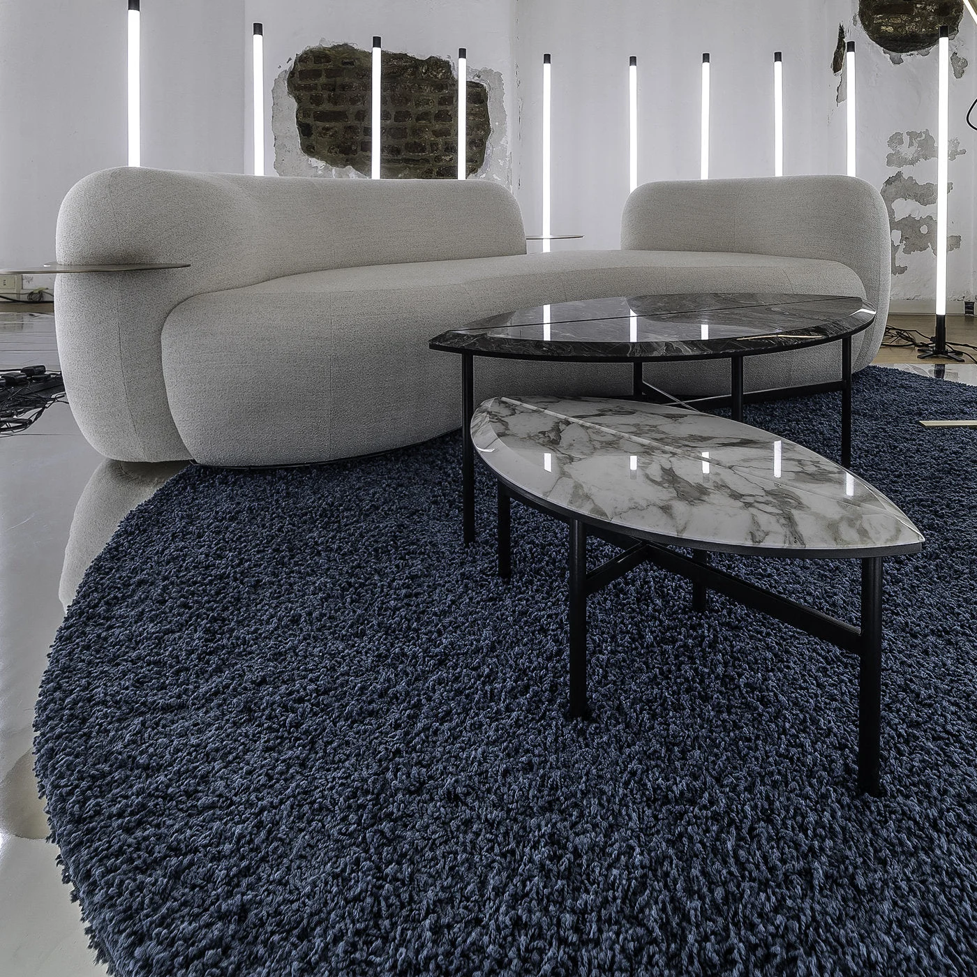 Book 2 White Calacatta Marble Coffee Table