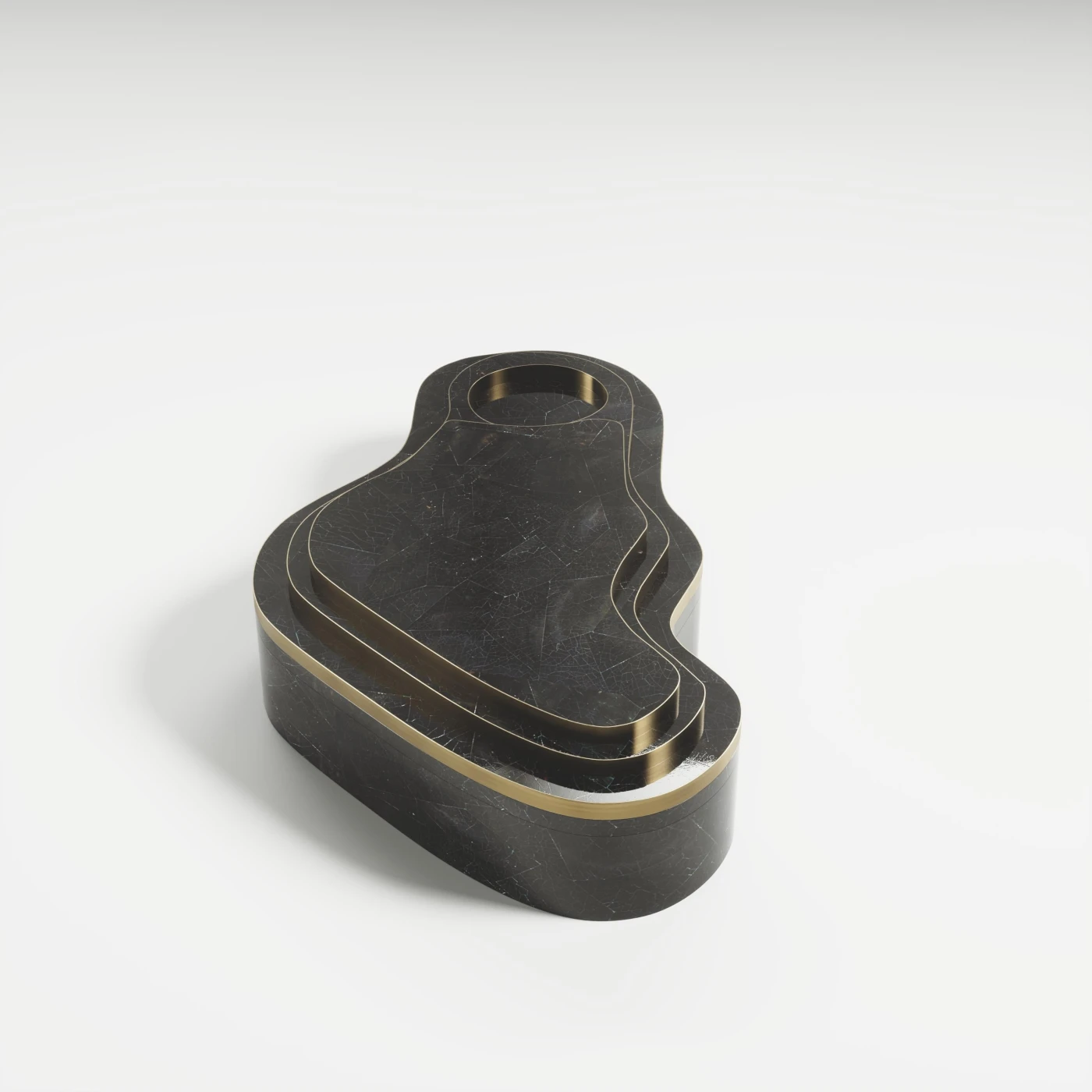 Black Shell Box with Bronze Patina Brass