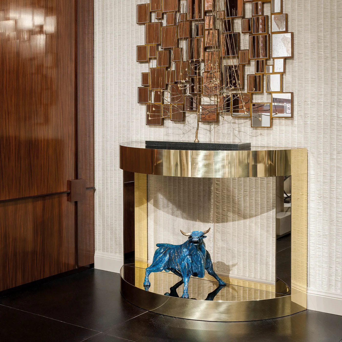 Brass And Mirror Console