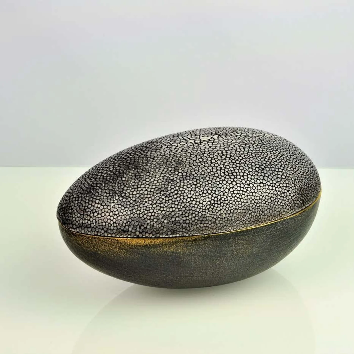 Brass Box With Shagreen Lid