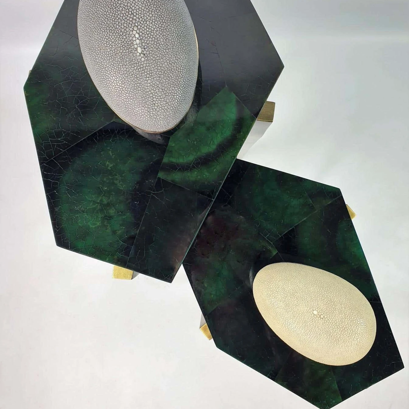 Brass Box With Shagreen Lid