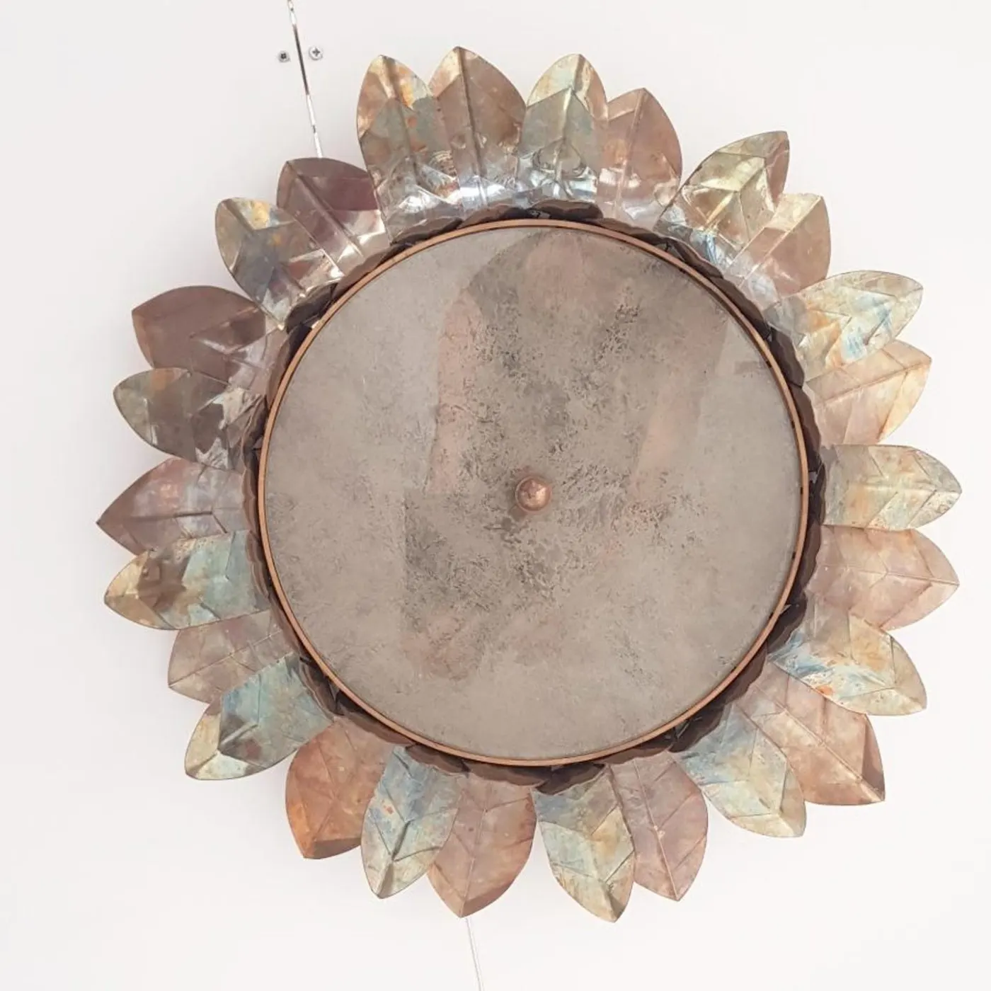 Brass Leaf Semi Flush Mount